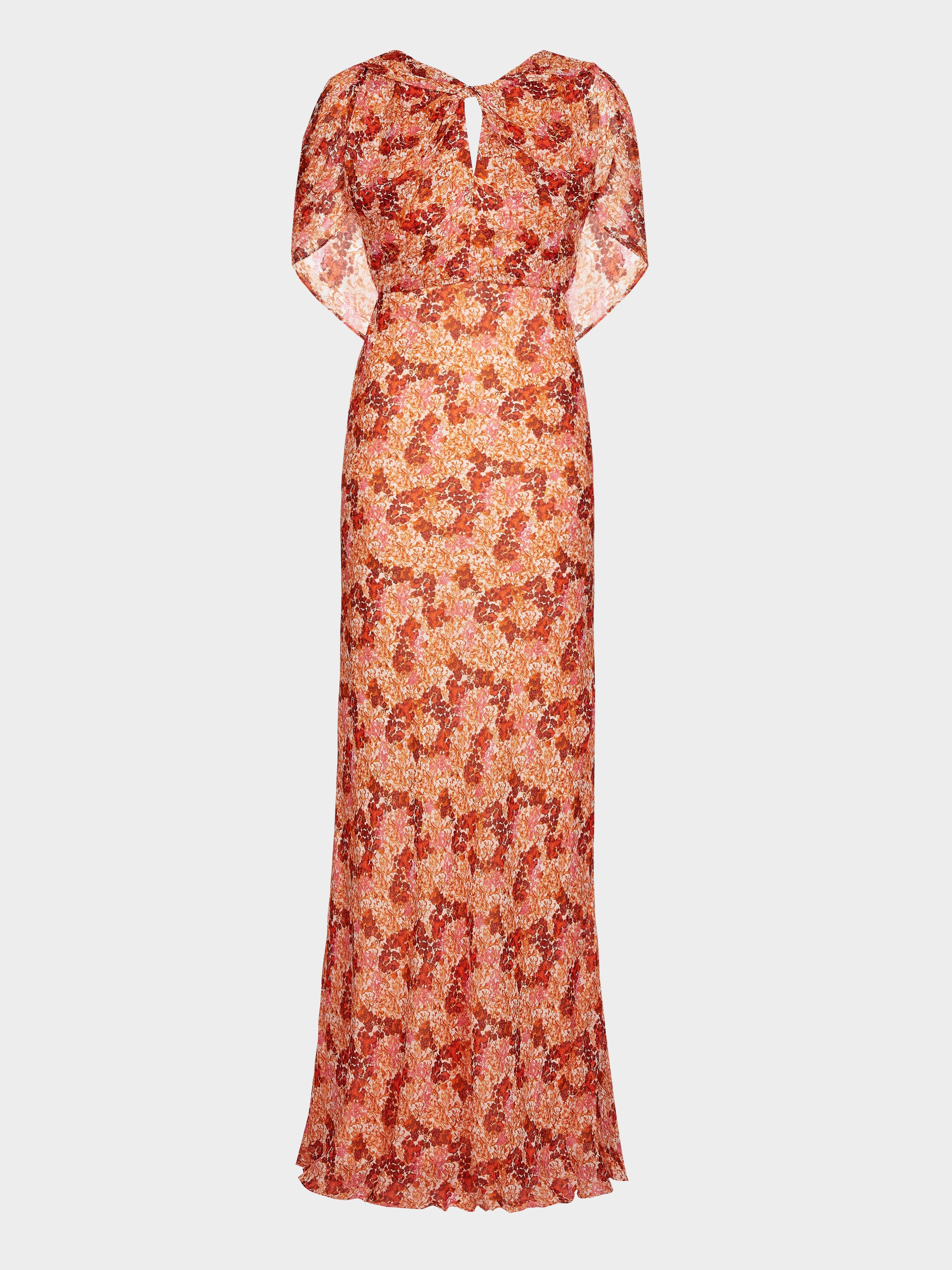 Claudia Cape Dress in Florentina Mandarin SALONI Claudia Cape Dress in Florentina Mandarin SALONI