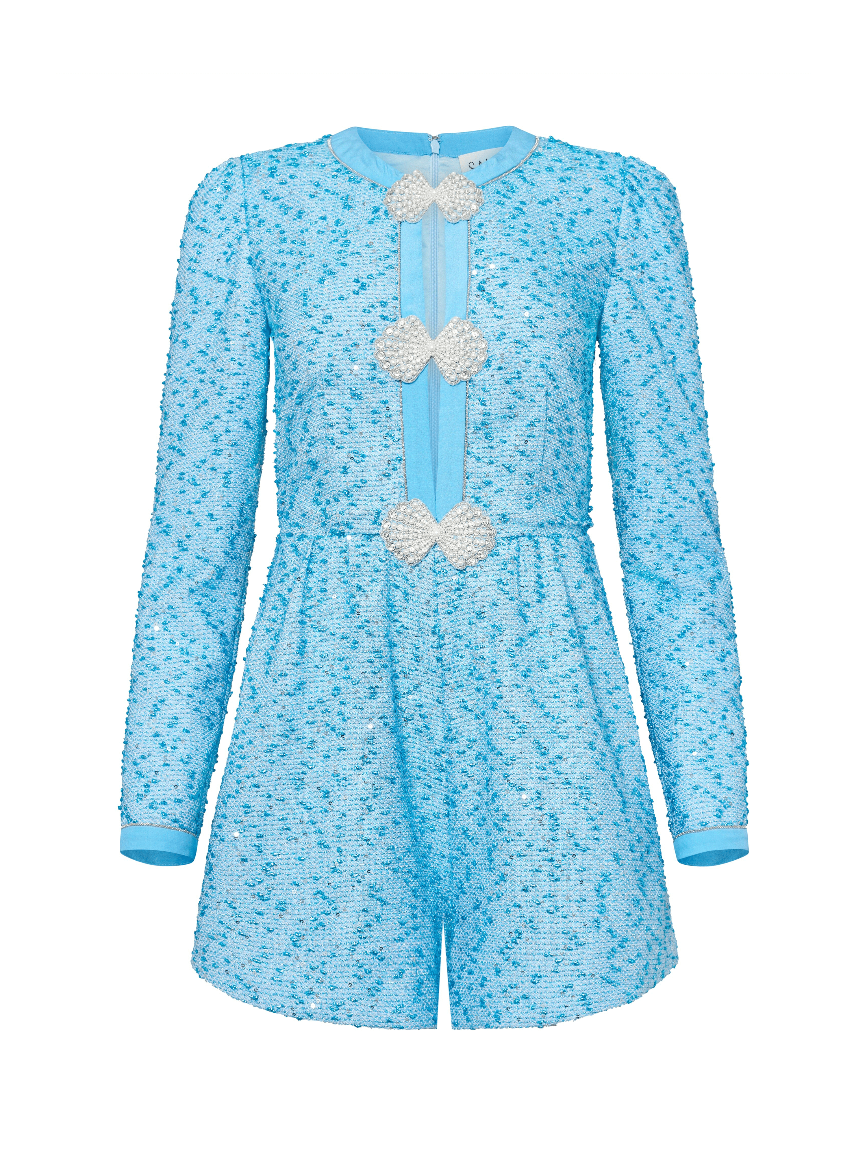 Camille Bows Playsuit in Volt SALONI