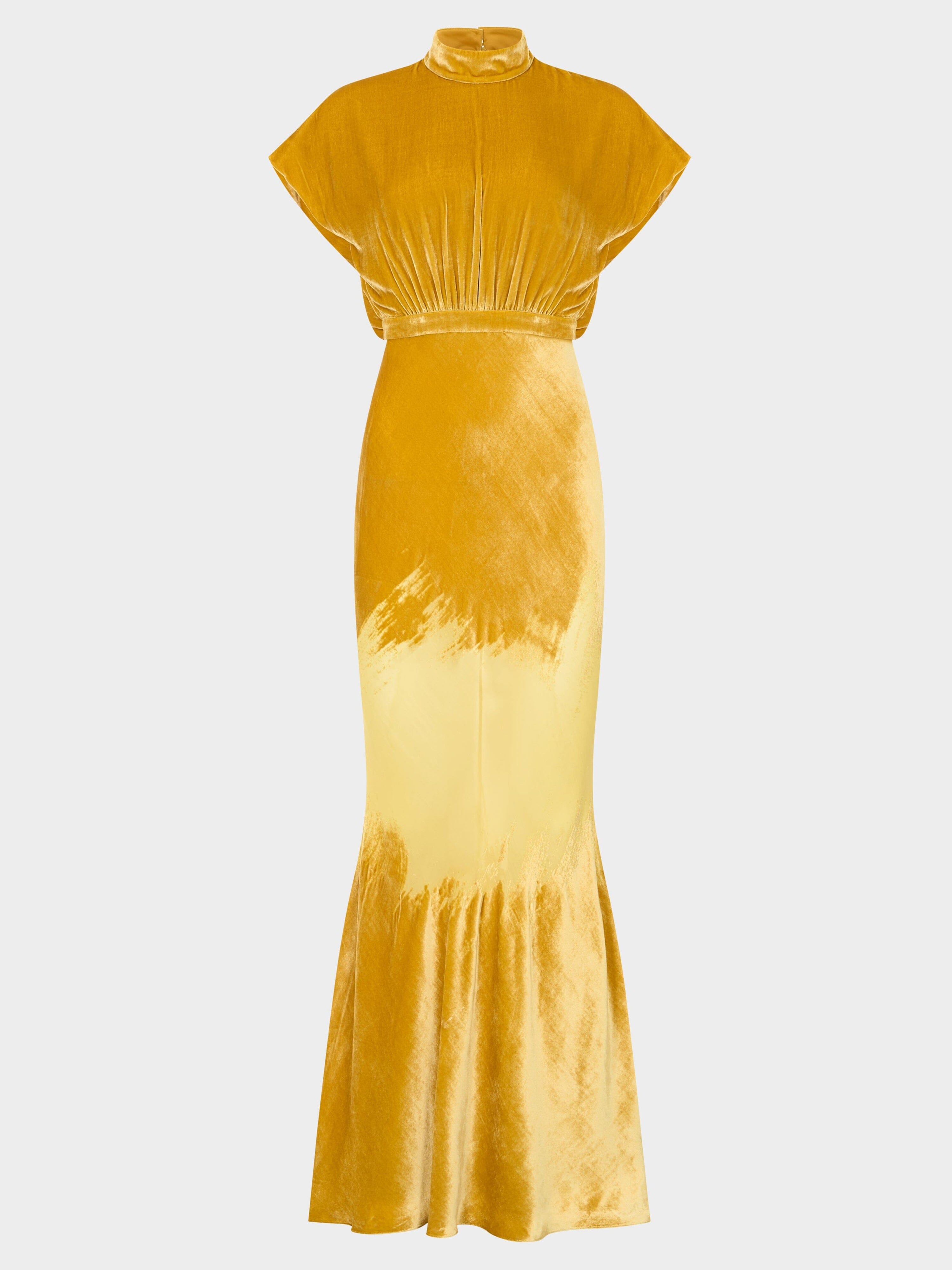 Saloni London - Fabienne Long Dress in Light Gold Saloni London - Fabienne Long Dress in Light Gold