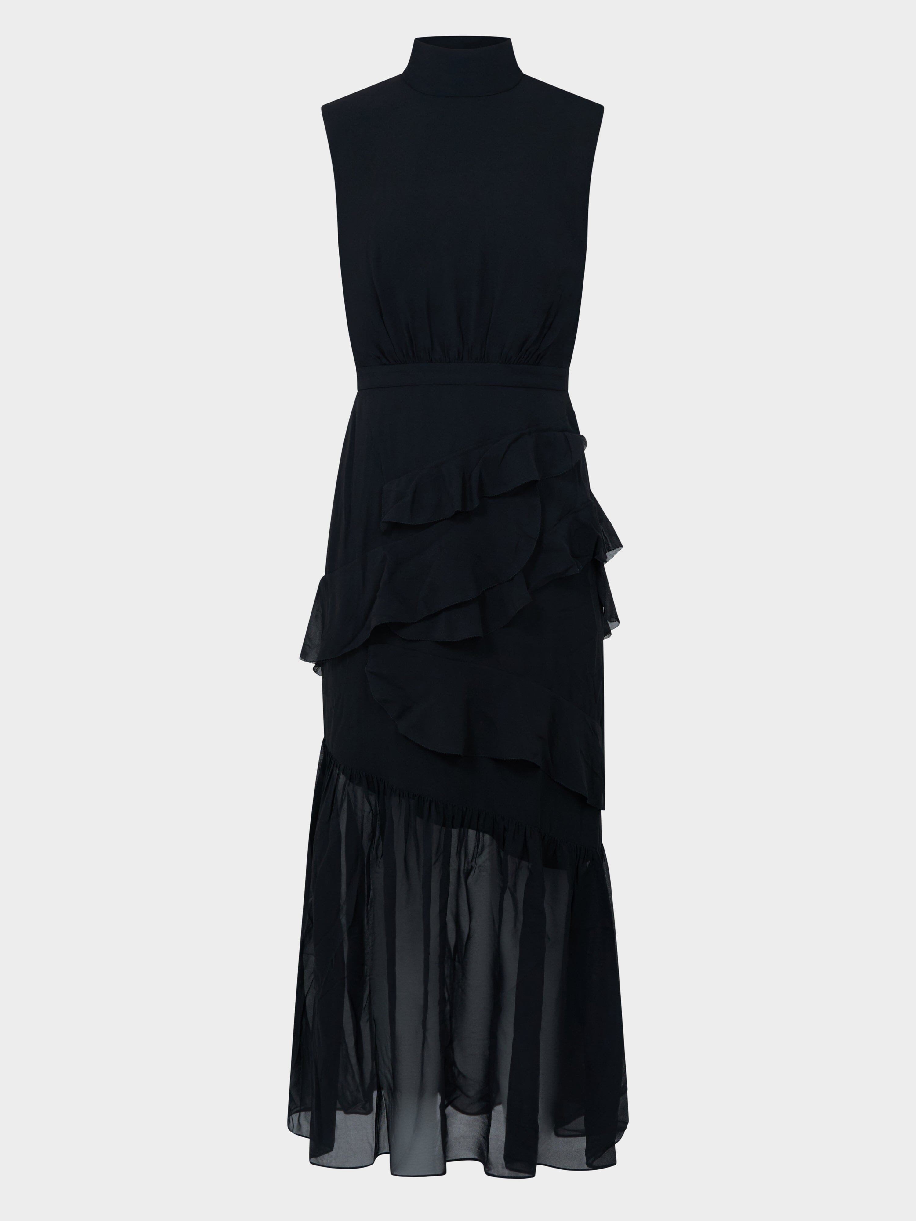 Fleur Ruffle Dress in Black – SALONI