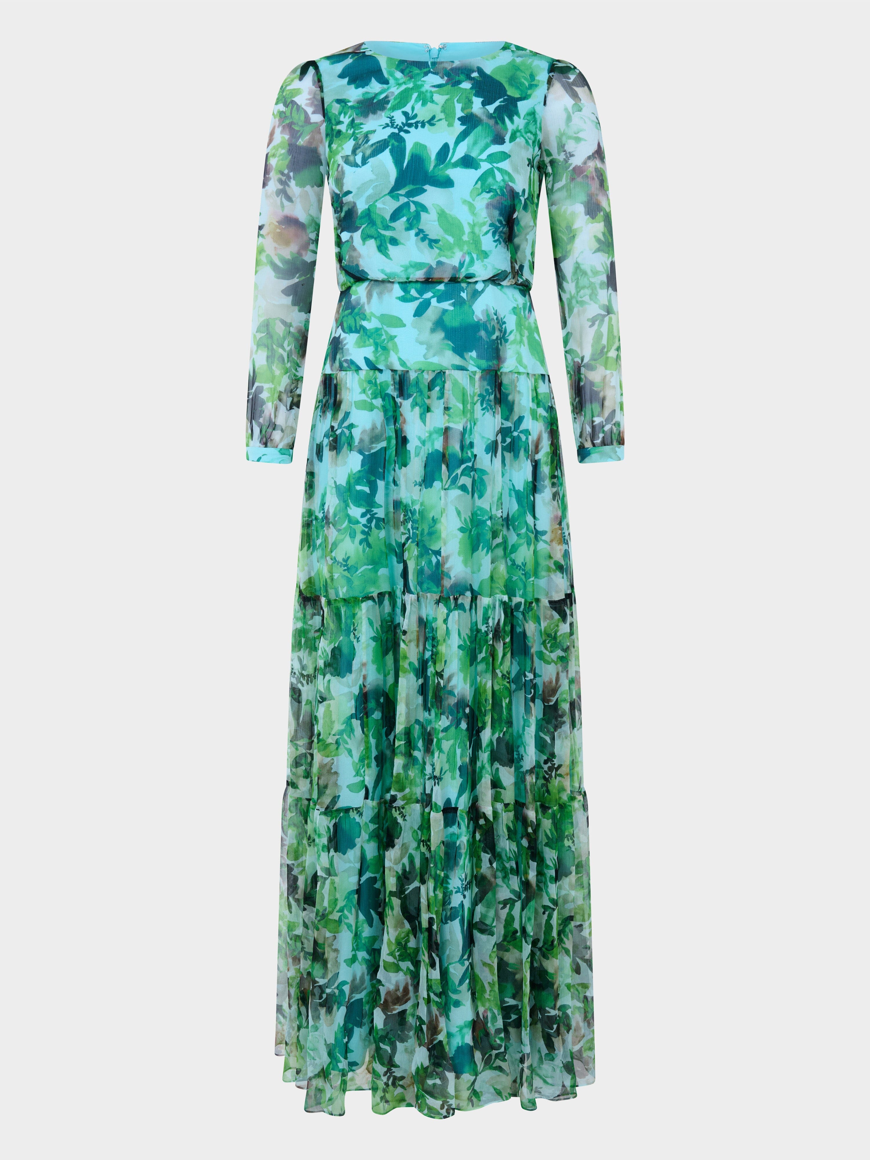 Isabel Long Dress Watercolour Garden SALONI Isabel Long Dress Watercolour Garden SALONI