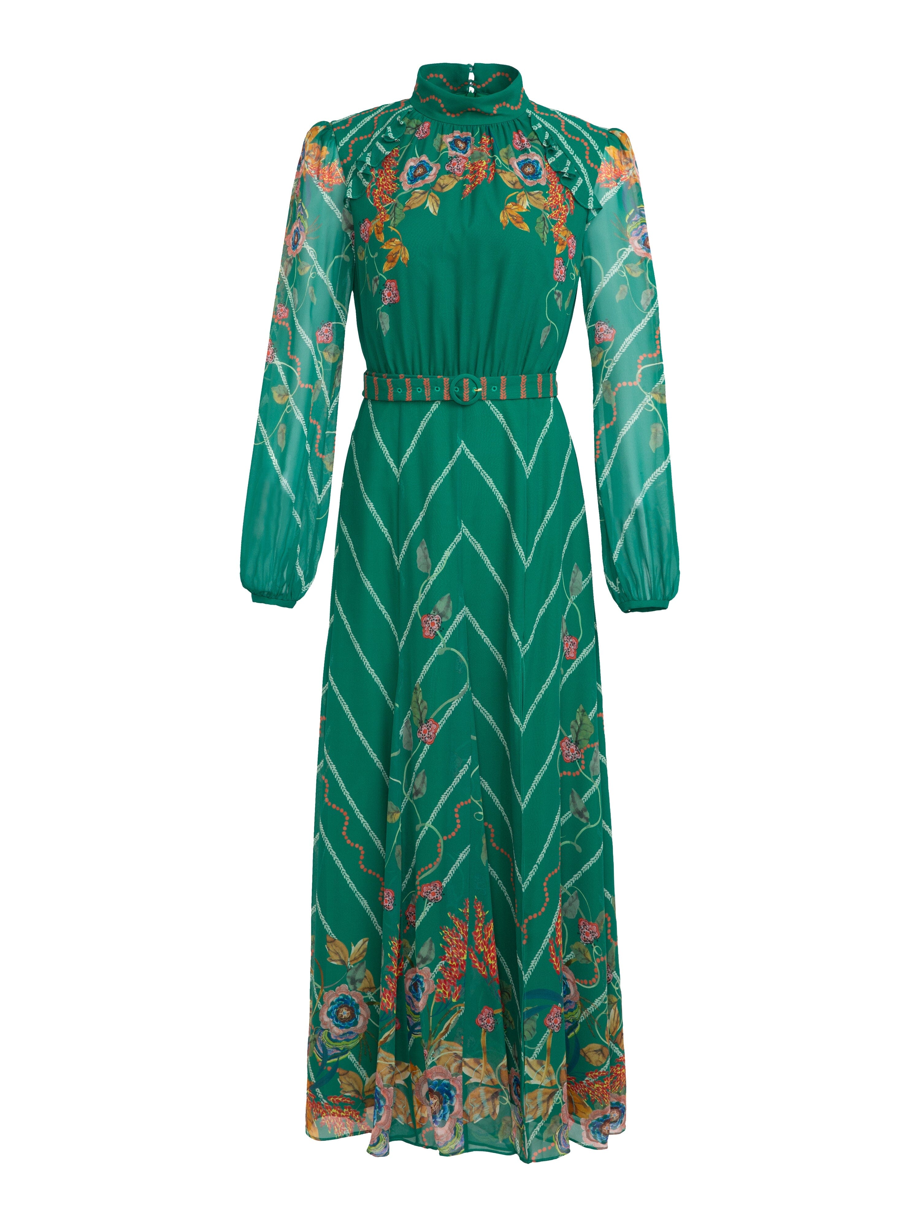 Jacqui B Dress In Emerald Barley – SALONI