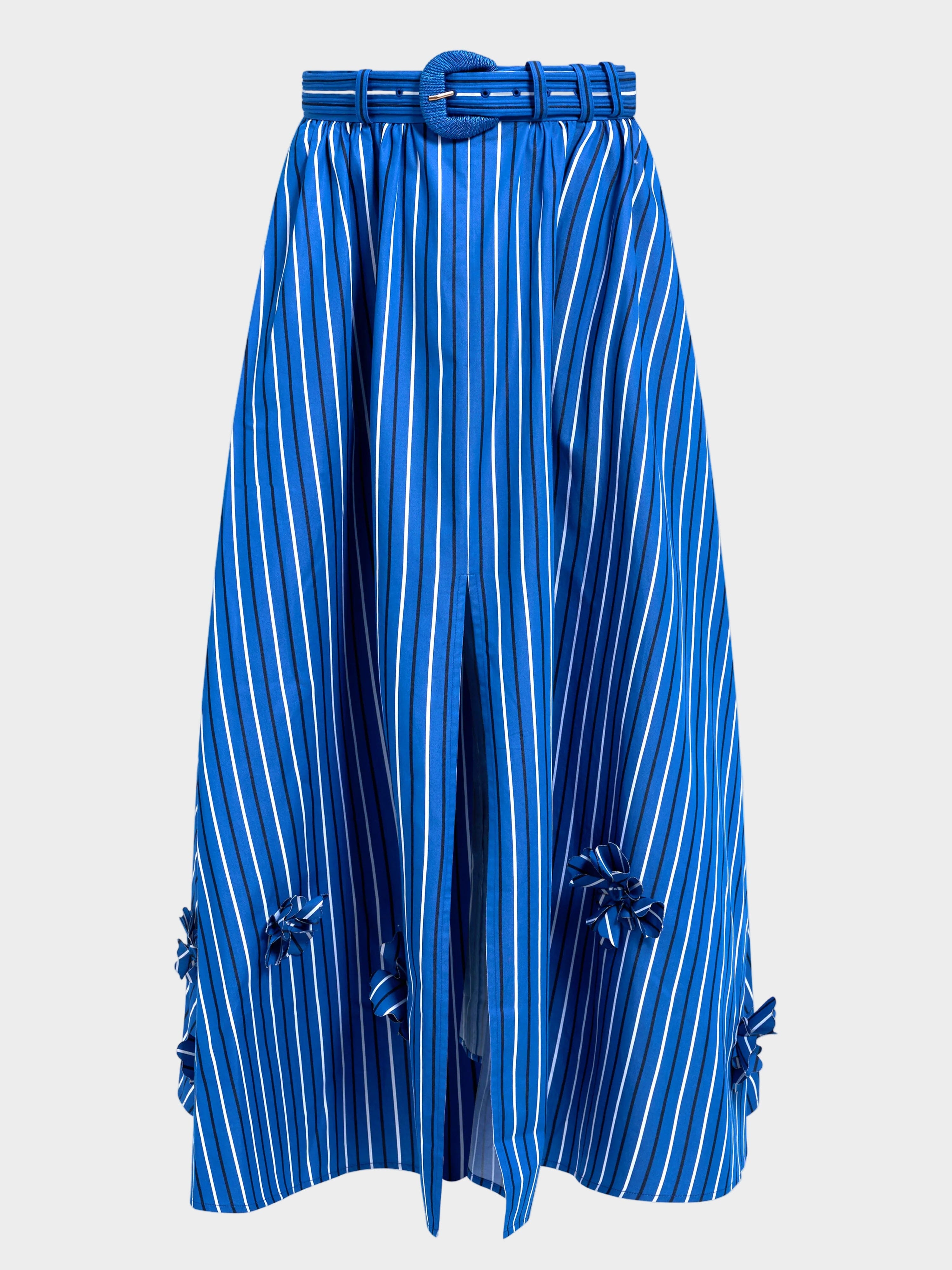 Judi Skirt in Azure Stripe Embroidery – SALONI