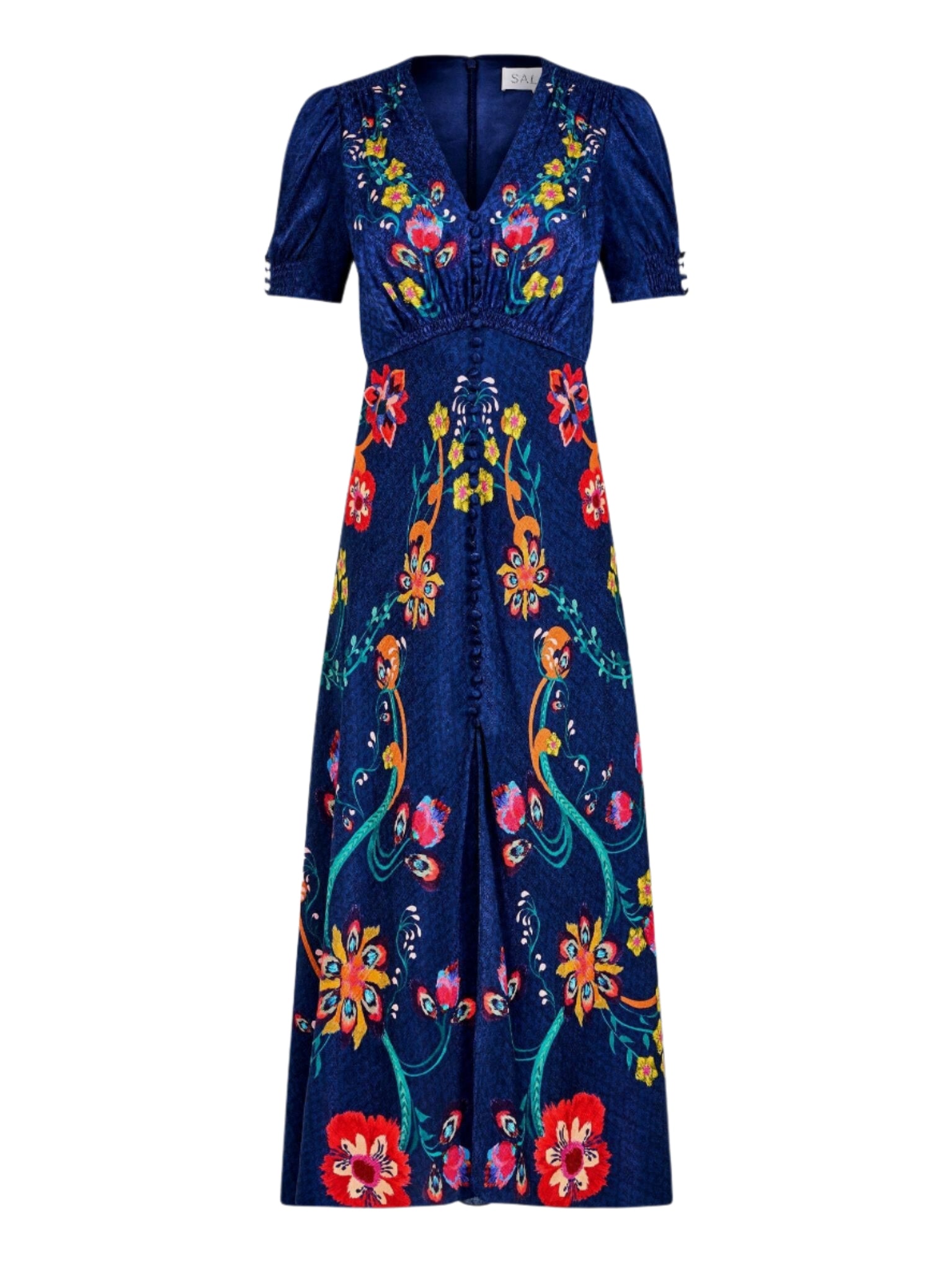 Lea Long Dress in Corsage Bloom – SALONI