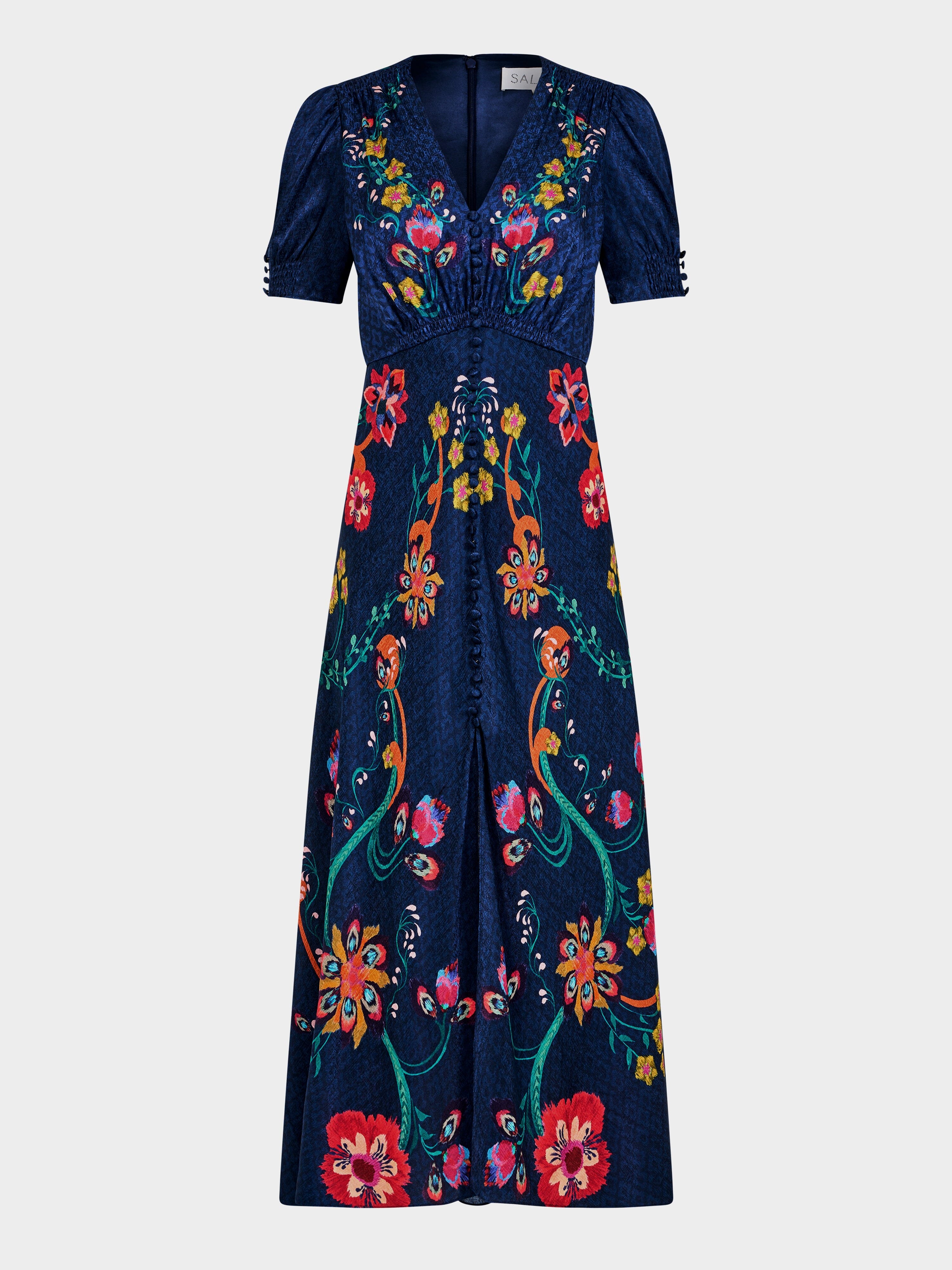 Lea Long Dress in Corsage Bloom – SALONI