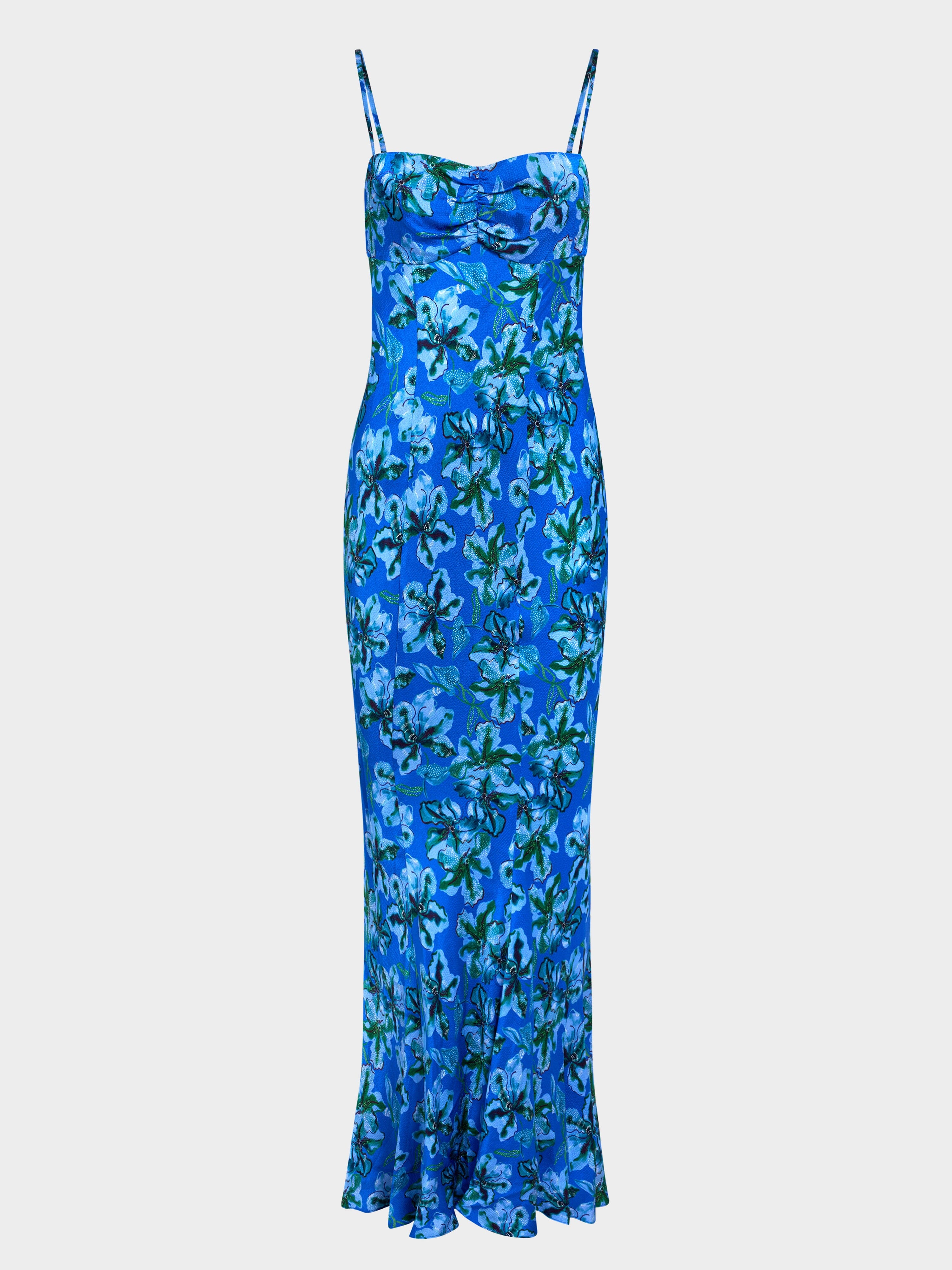 Renee Long Dress in Waterlily Azure – SALONI