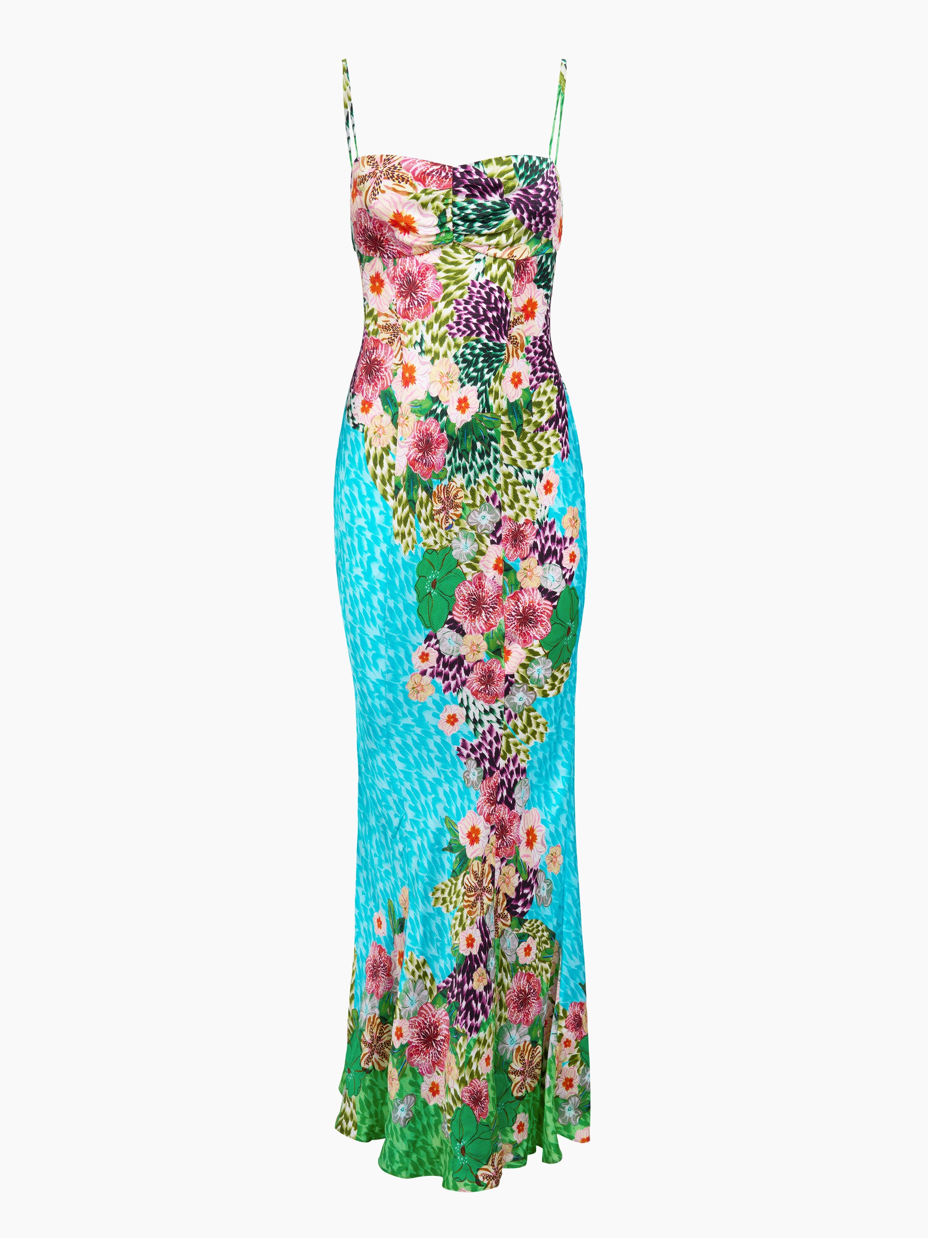 Saloni Renee Long Dress in Blue,Green - size 10 Saloni Renee Long Dress in Blue,Green - size 10