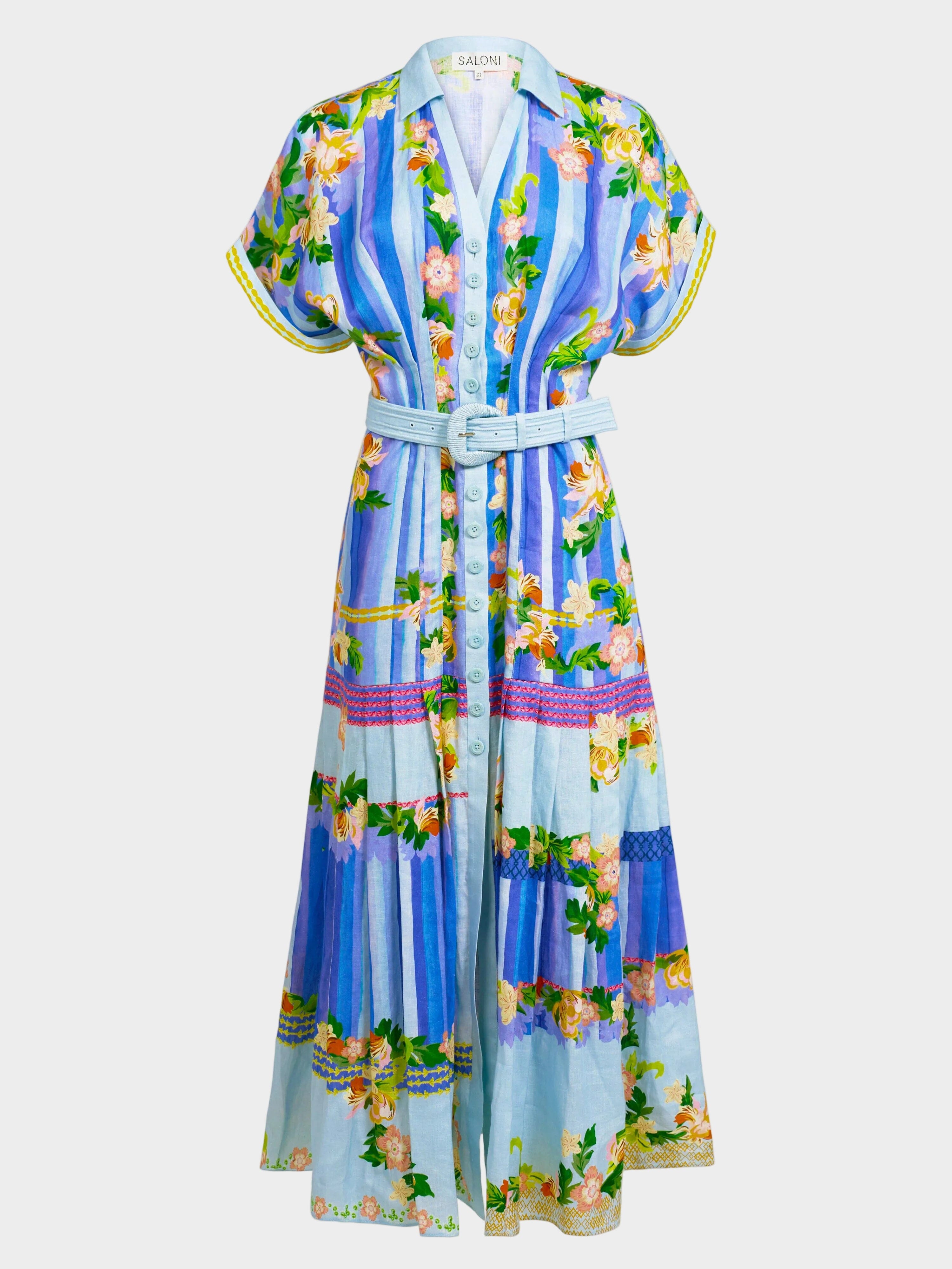 Saloni Floral River Riya-B Midi Dress Floral River / 10 Saloni Floral River Riya-B Midi Dress Floral River / 10