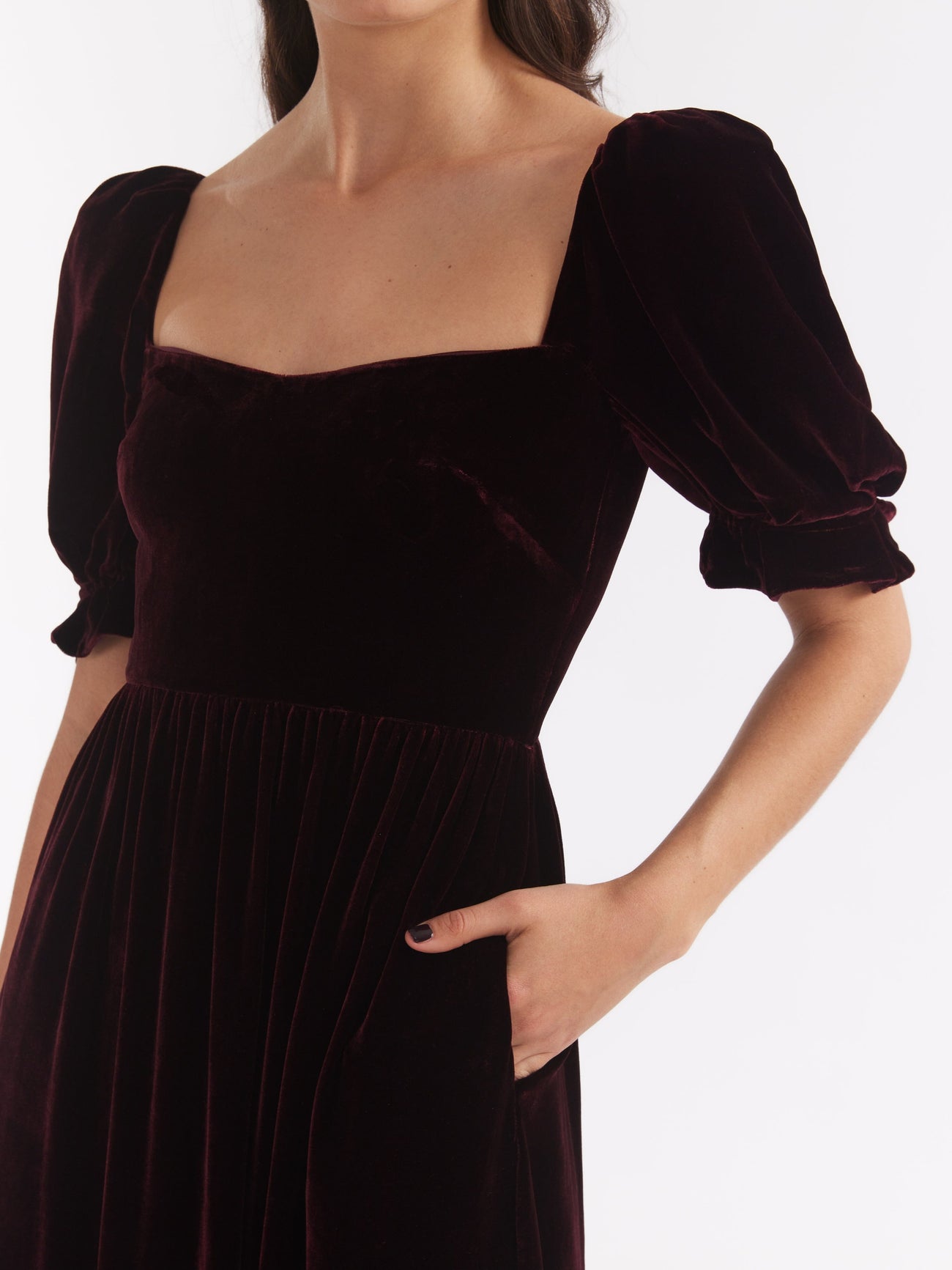 Load image into Gallery viewer, Rhea Dress in Burgundy