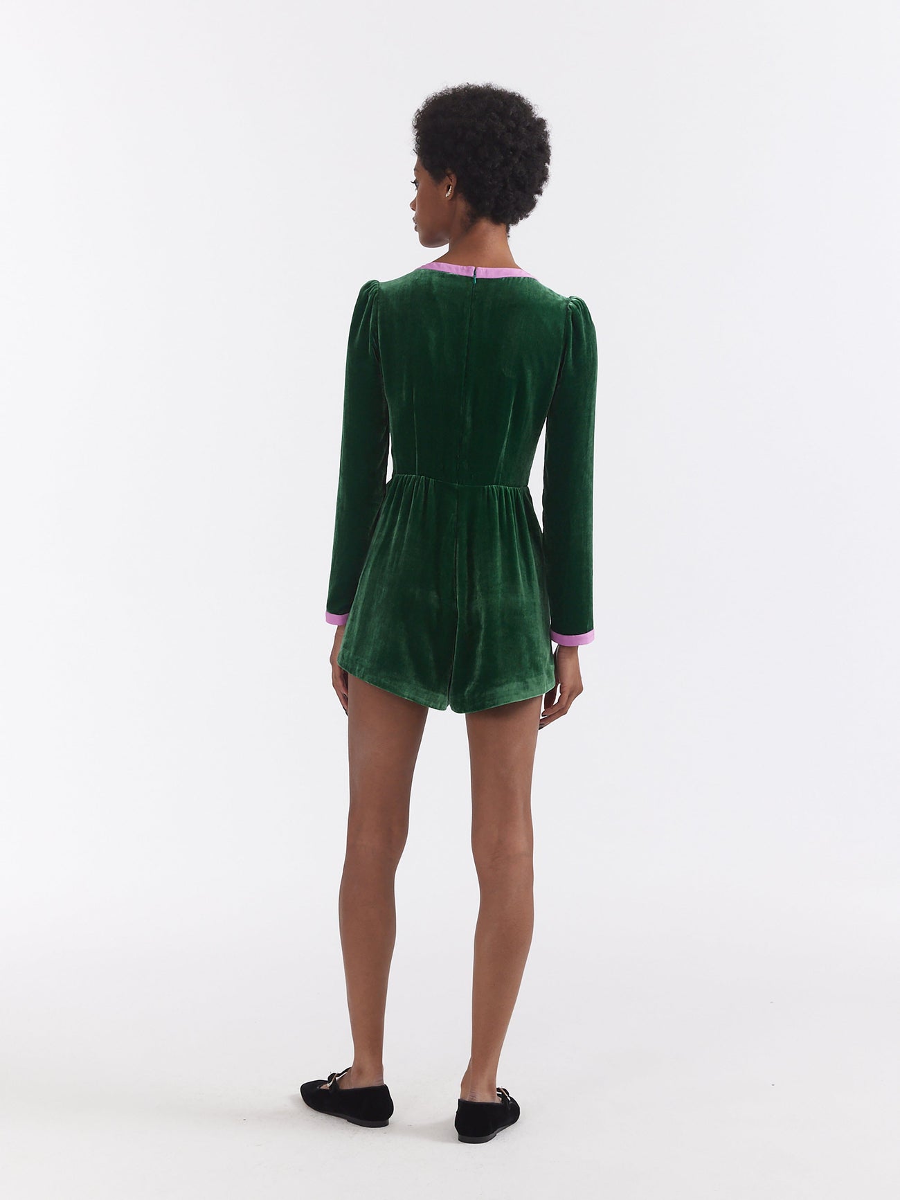 Load image into Gallery viewer, Camille Bows Playsuit in Emerald