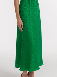 Tabitha C Dress in Emerald Green Ornate Embroidery