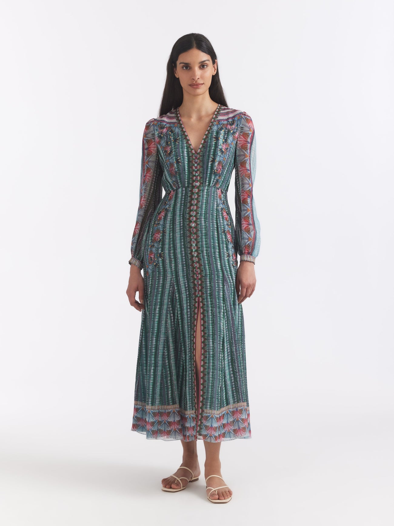 Load image into Gallery viewer, Annabel B Dress in Lotus Border