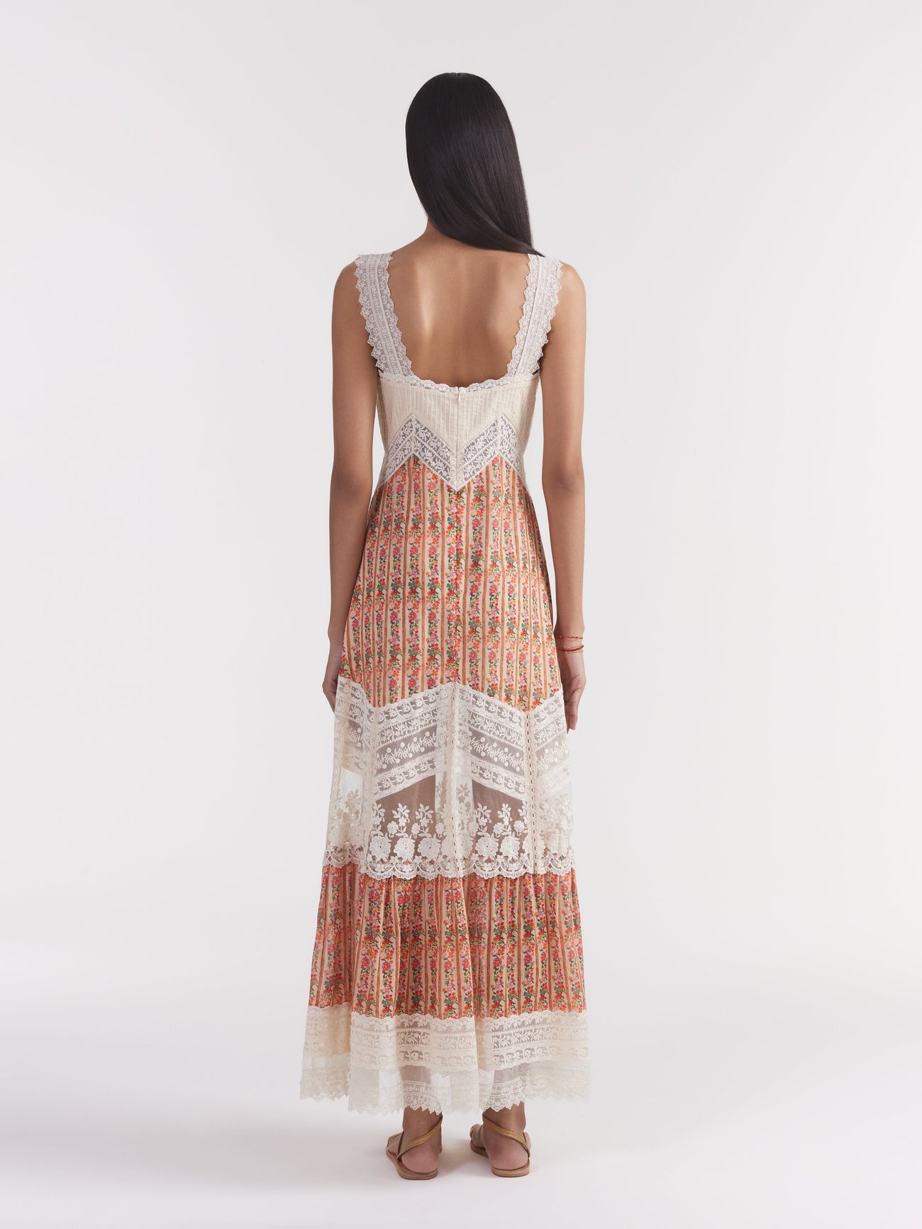 Load image into Gallery viewer, Phoebe Dress in Zinnia Stripe Cream