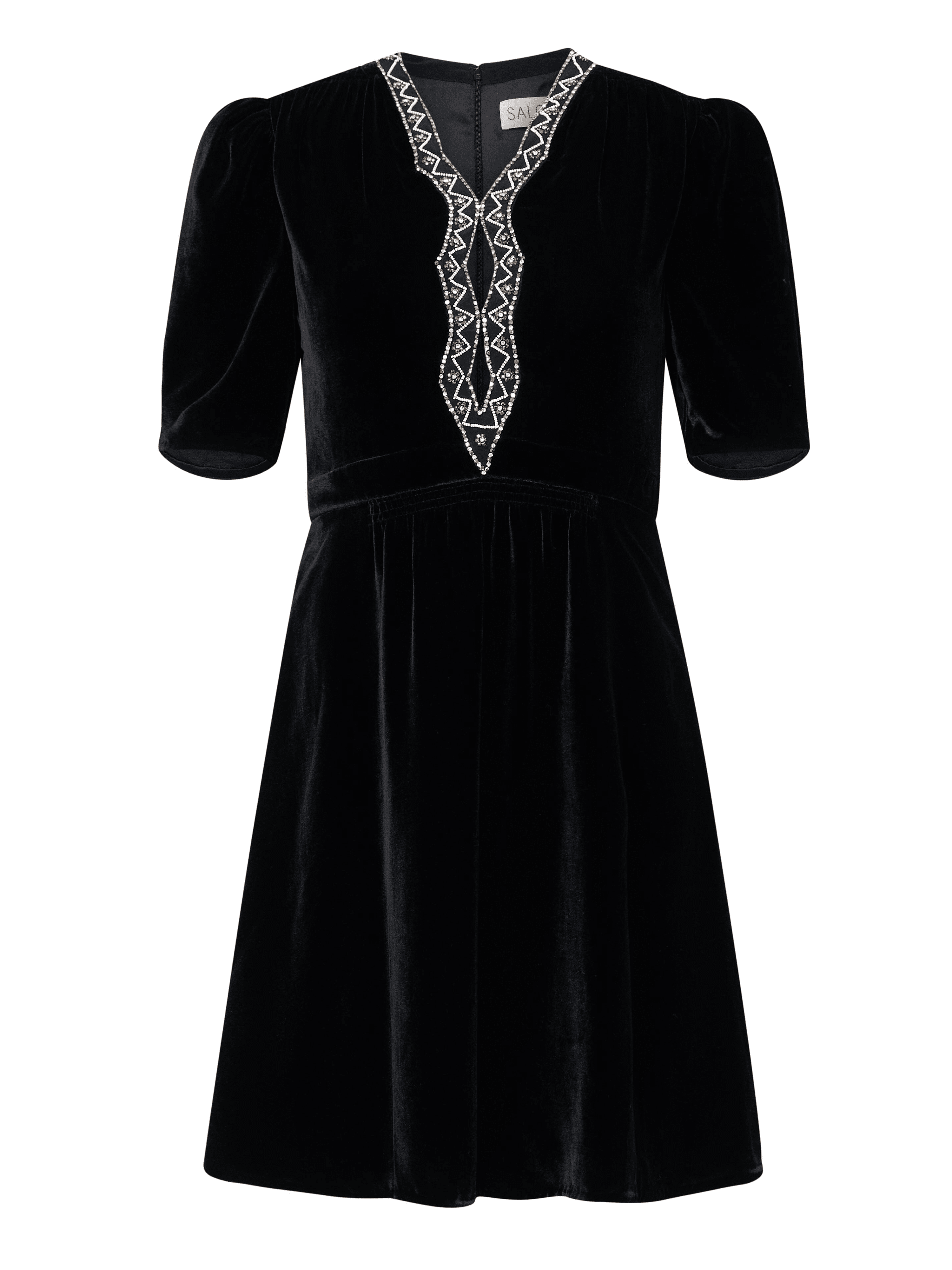 Tabitha Mini Dress in Black Diamante Embroidery SALONI Tabitha Mini Dress in Black Diamante Embroidery SALONI