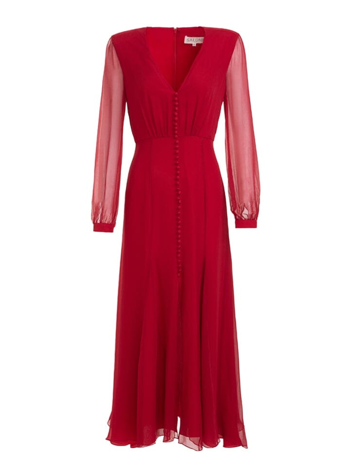 Annabel Dress in Brandy Red – SALONI