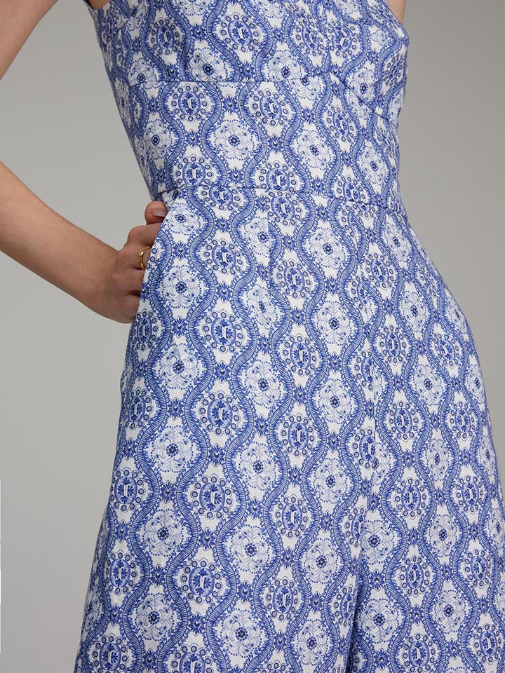 Load image into Gallery viewer, Rachel Jumpsuit in Delphiniums print