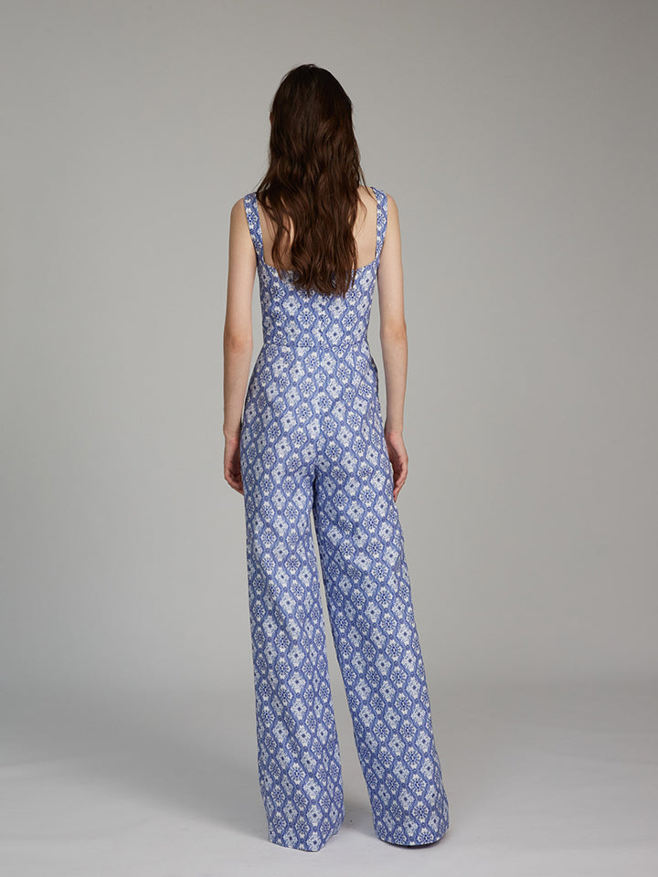 Load image into Gallery viewer, Rachel Jumpsuit in Delphiniums print