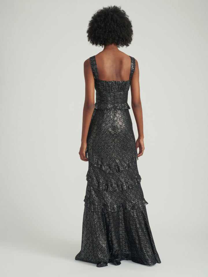 Load image into Gallery viewer, Chandra Dress in Black Silver