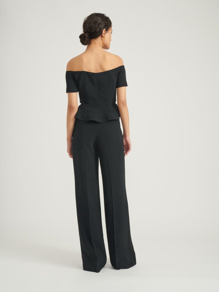 Load image into Gallery viewer, Wide Tailored Trouser in Black