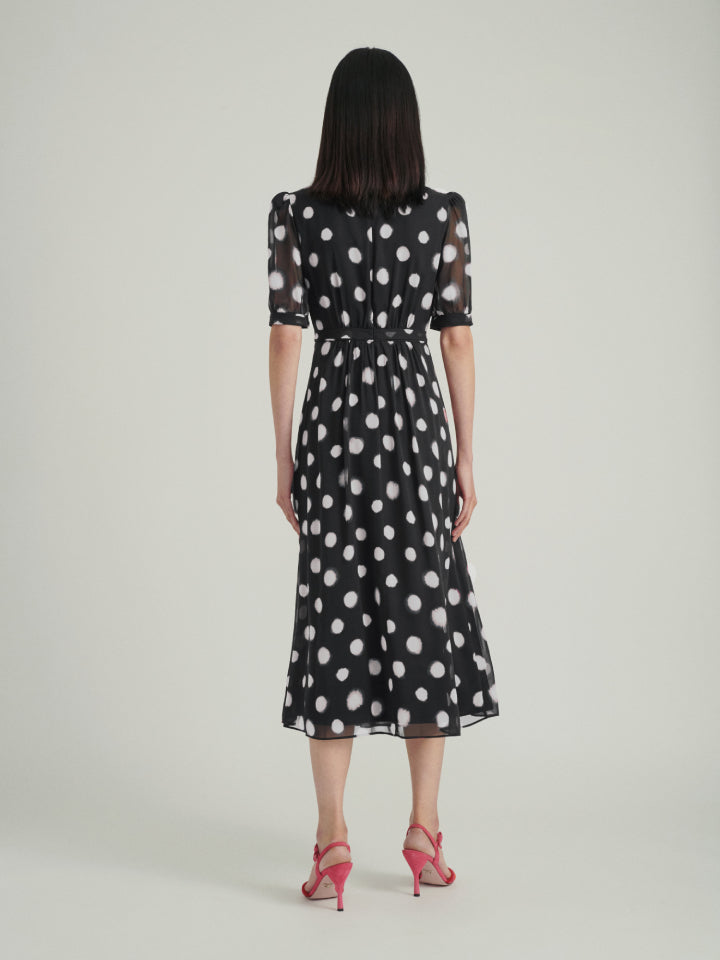 Load image into Gallery viewer, Jamie Dress in Mono Polka Dot