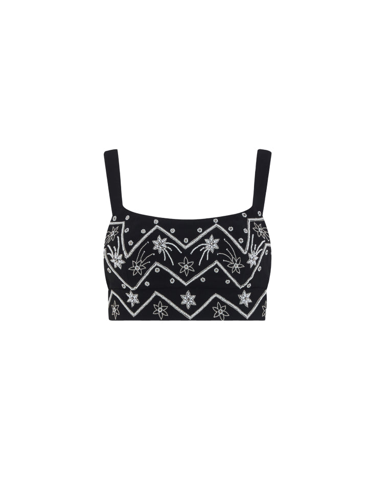 Load image into Gallery viewer, Lilah Choli in Black with Astro Embroidery