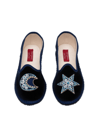 Adele Navy Moon & Star Embroidery