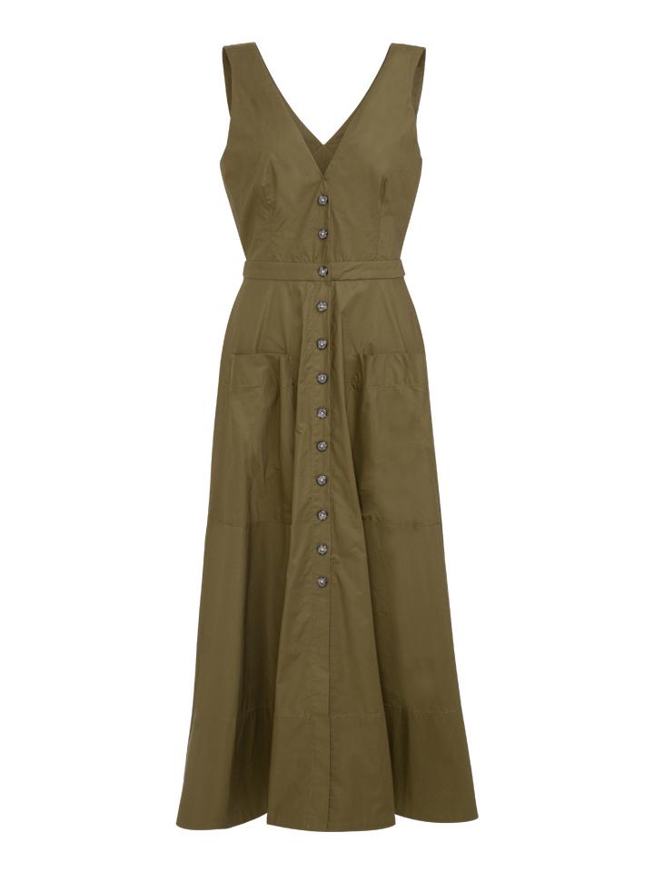 Load image into Gallery viewer, Zoey Dress in Military Green