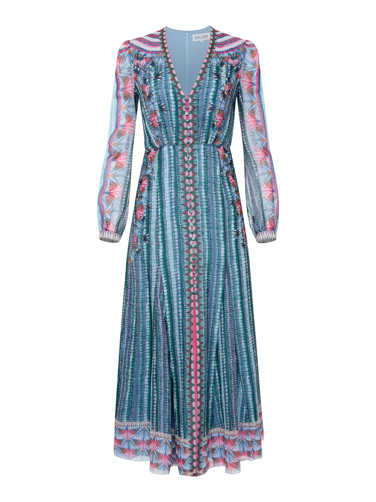 Load image into Gallery viewer, Annabel B Dress in Lotus Border