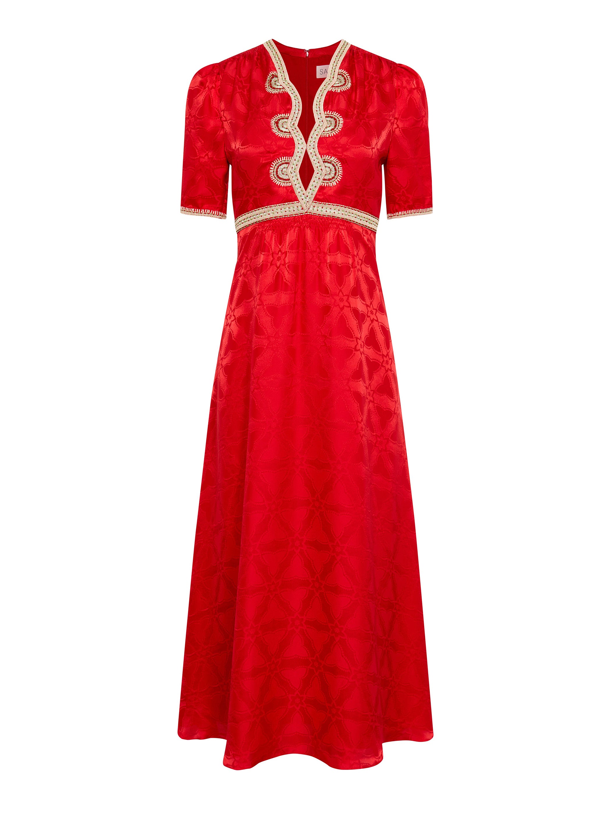 Tabitha C Dress in Scarlet Ornate Embroidery