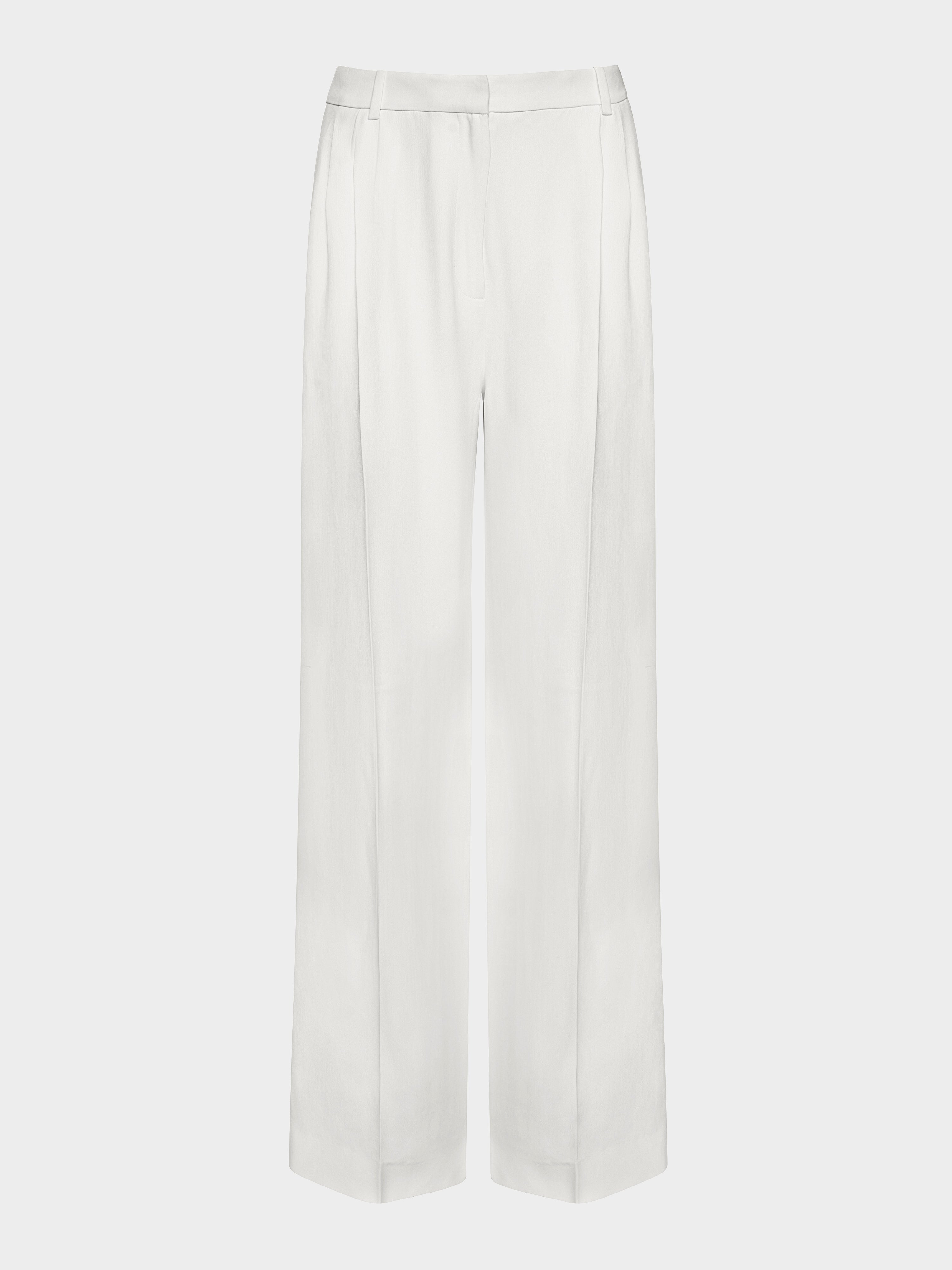 Wide Tailored Trouser in Ivory
