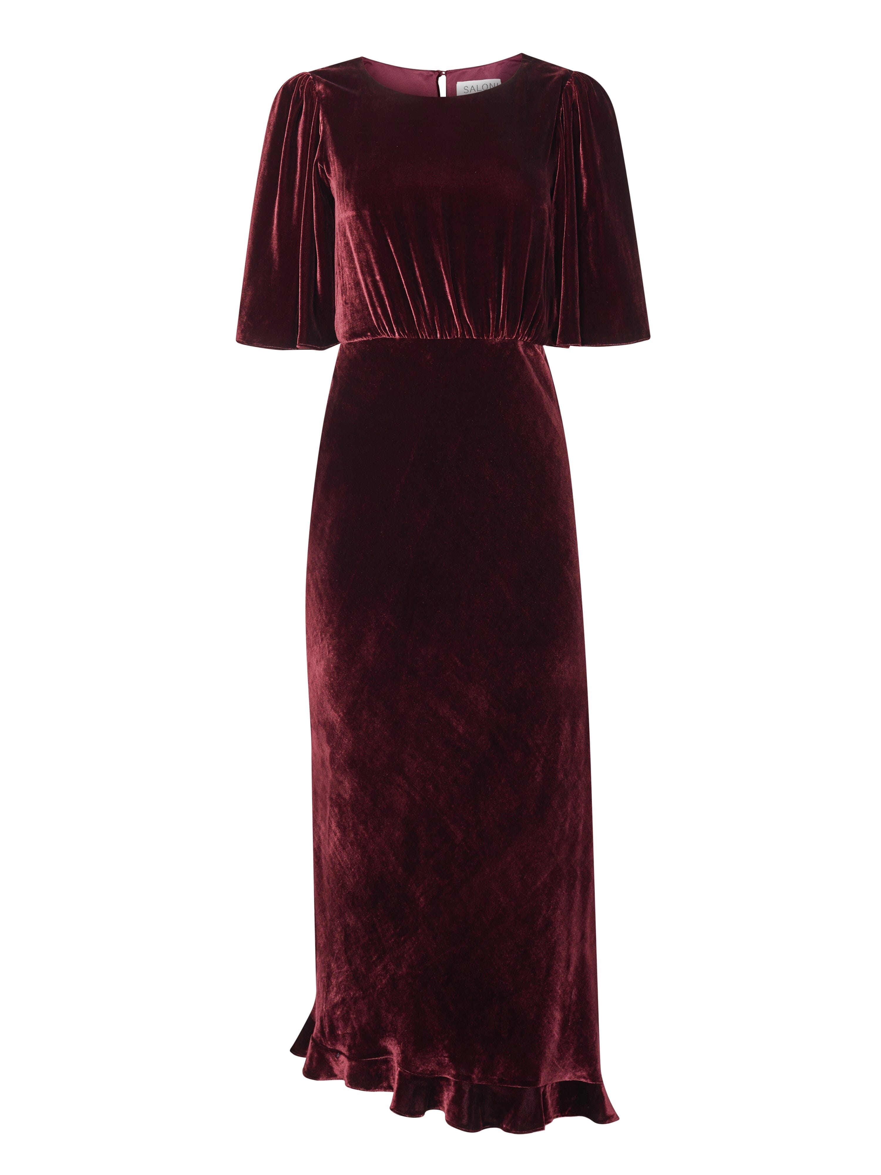 Vida Velvet Dress in Burgundy