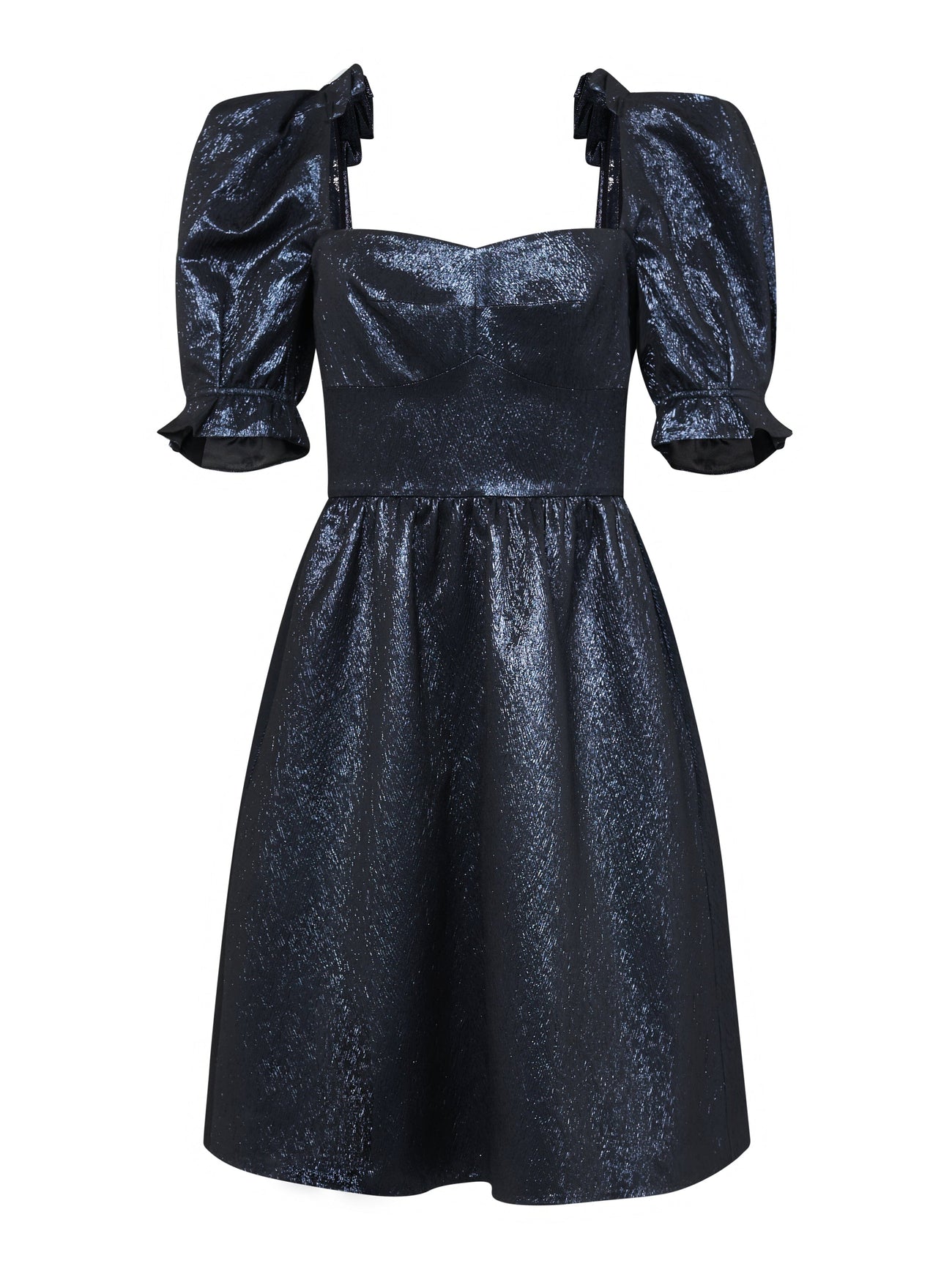 Load image into Gallery viewer, Rachel D Knee Dress in Metallic Midnight