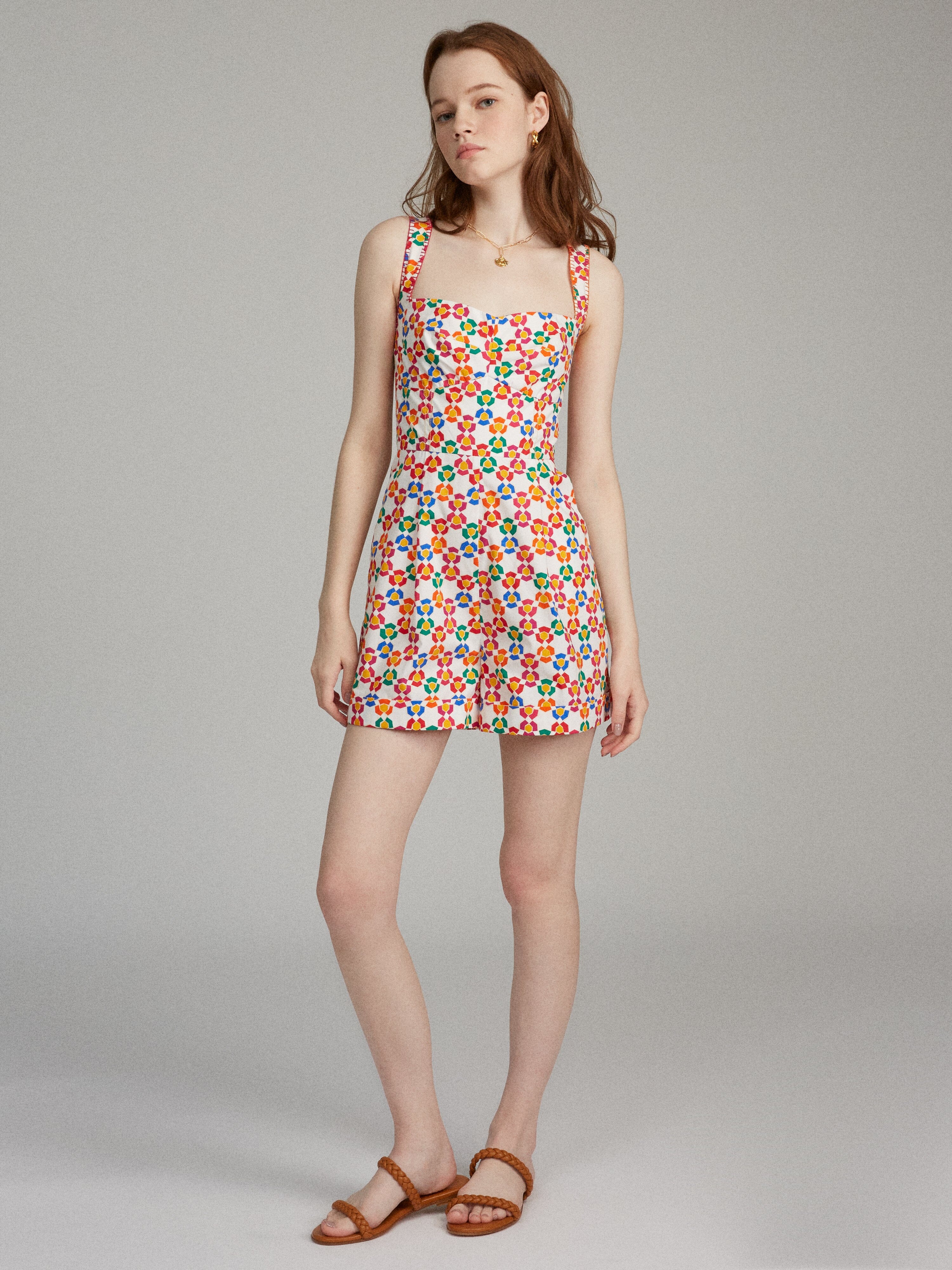 Rachel Playsuit in Rainbow Star print