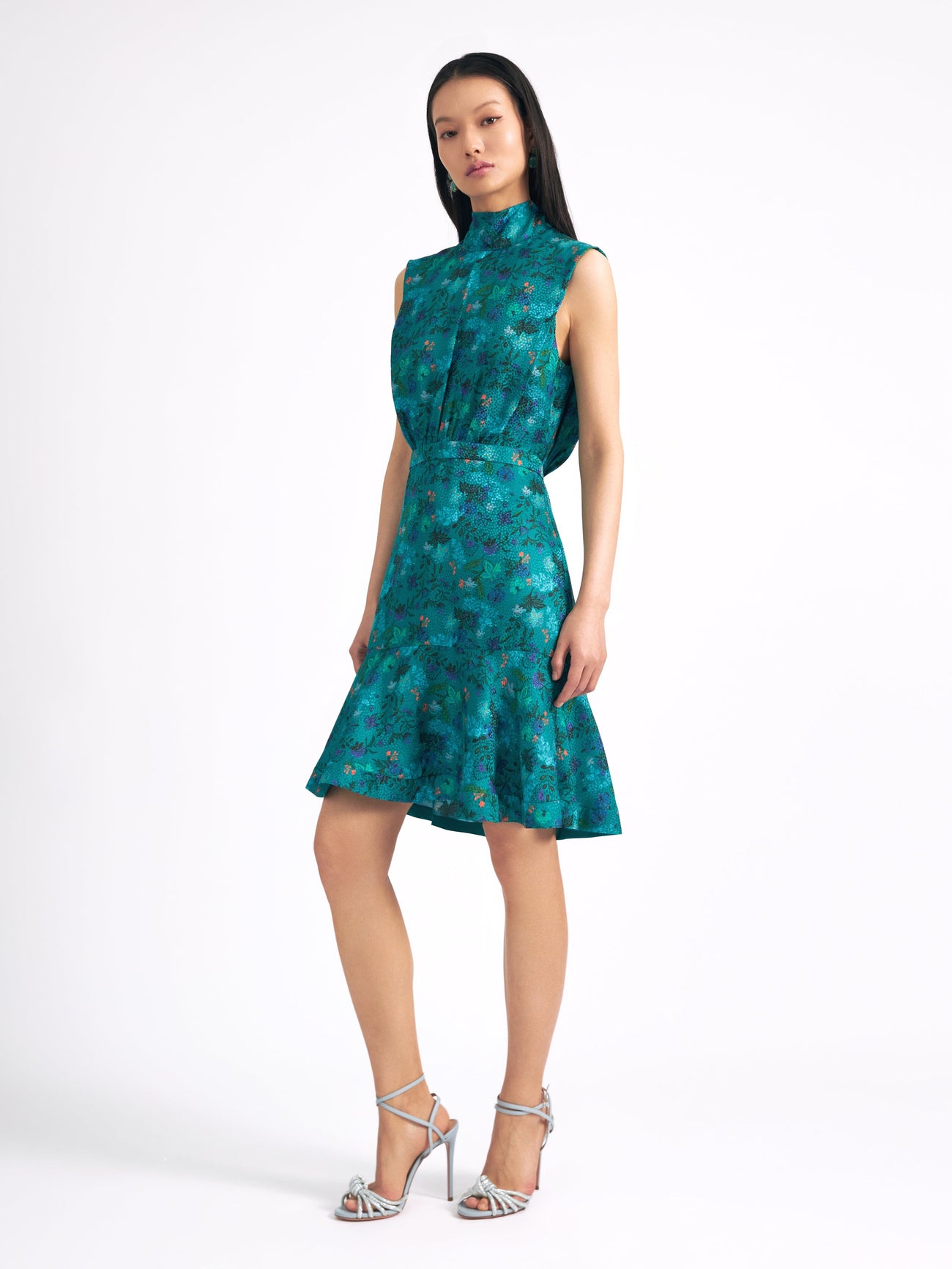 Load image into Gallery viewer, Fleur Short Dress in Flori Peacock