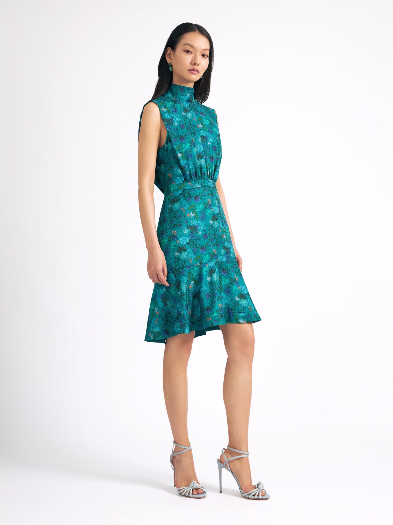 Load image into Gallery viewer, Fleur Short Dress in Flori Peacock