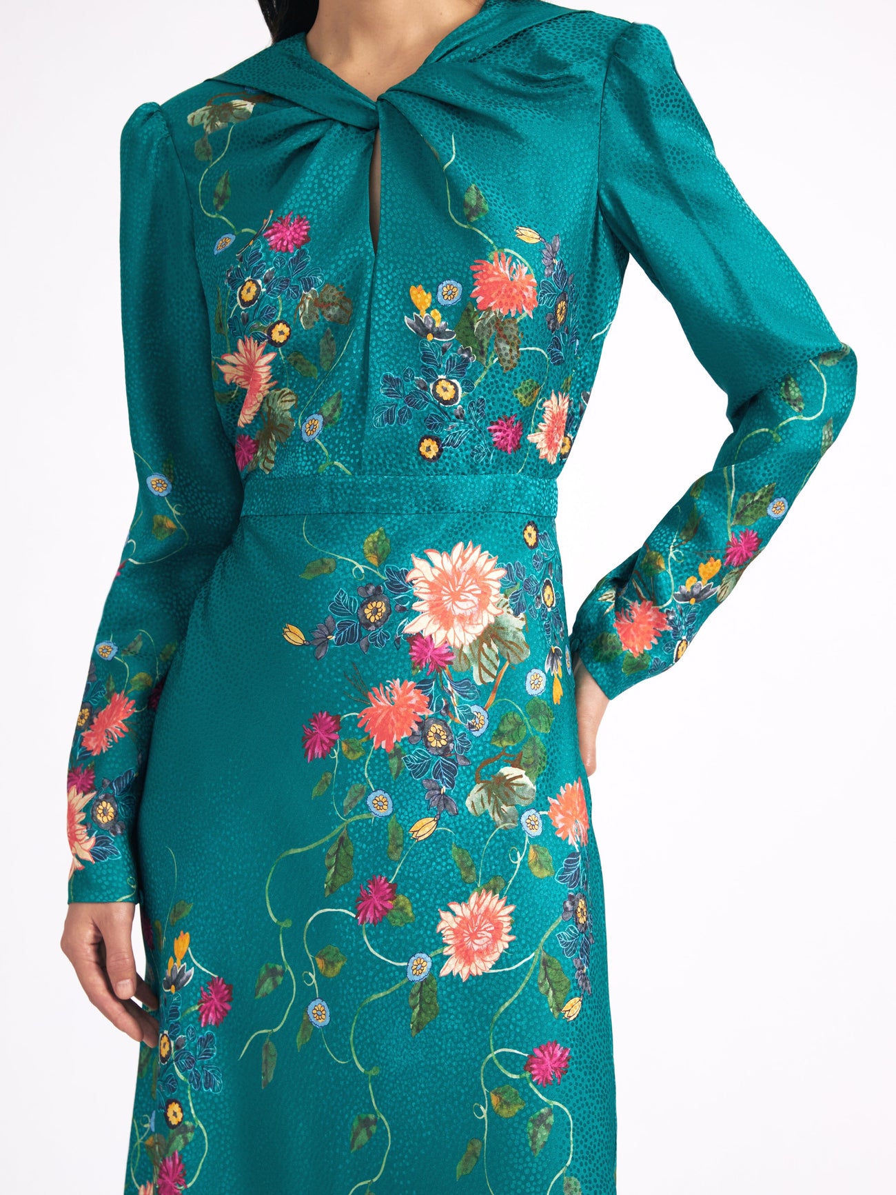 Load image into Gallery viewer, Claudia Midi Dress in Peacock Flori