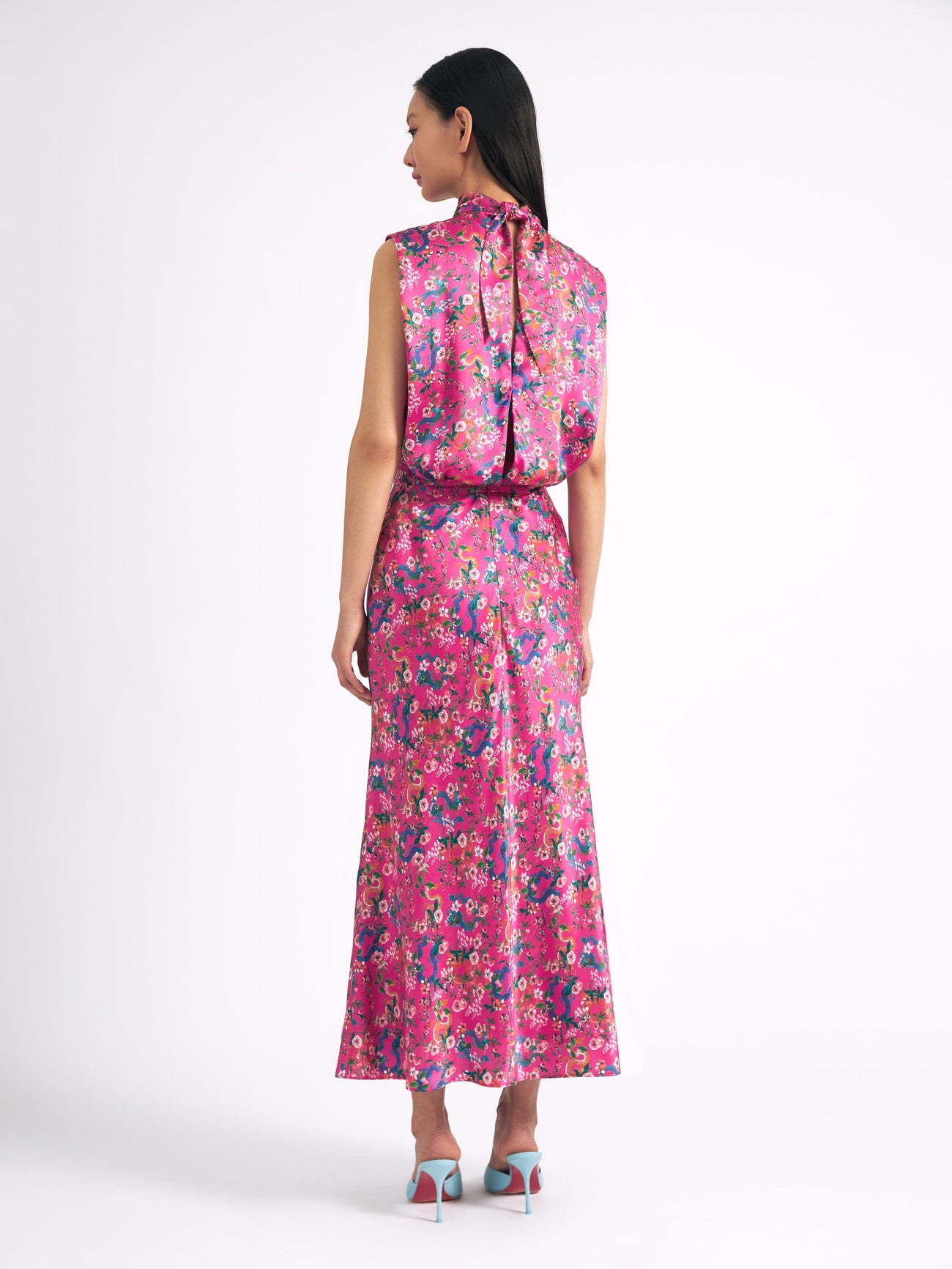 Load image into Gallery viewer, Fleur Midi Dress in Blossom Hidden Dragon