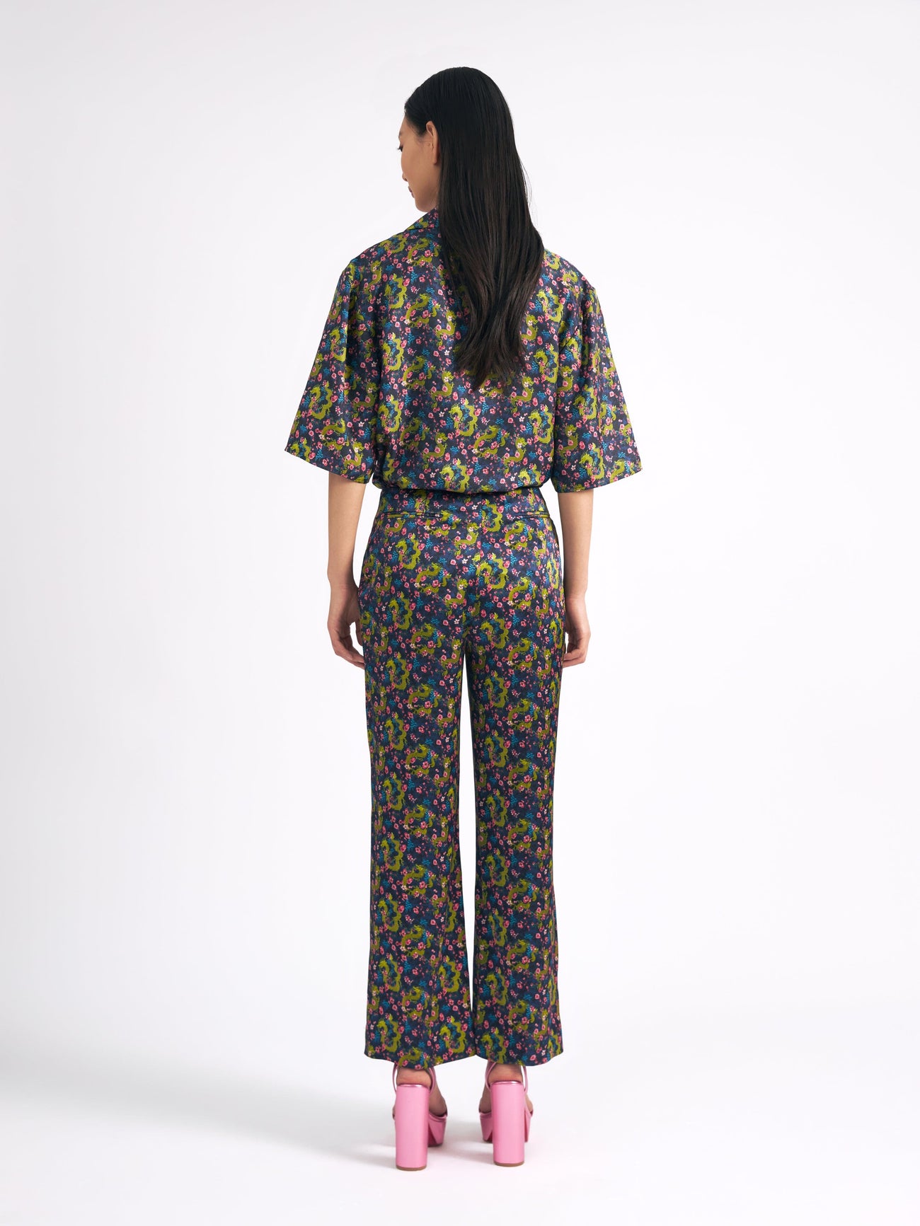 Load image into Gallery viewer, Capri Flute B Trouser in Midnight Lunar Dragon