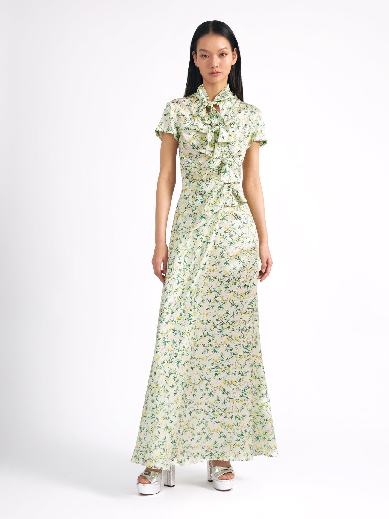 Load image into Gallery viewer, Kelly Dress in Tusk Springflowers