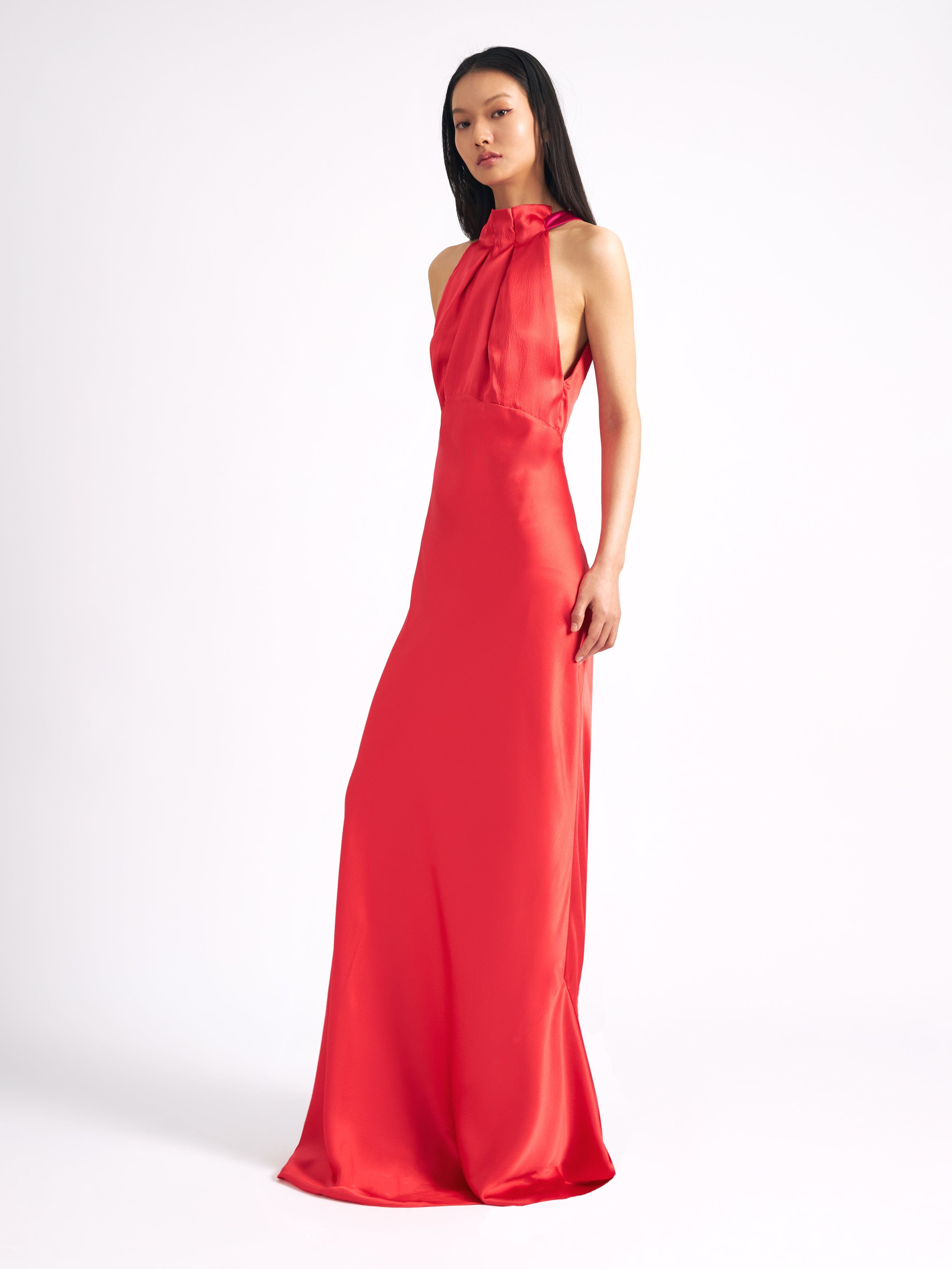 Michelle Dress in Hot Coral