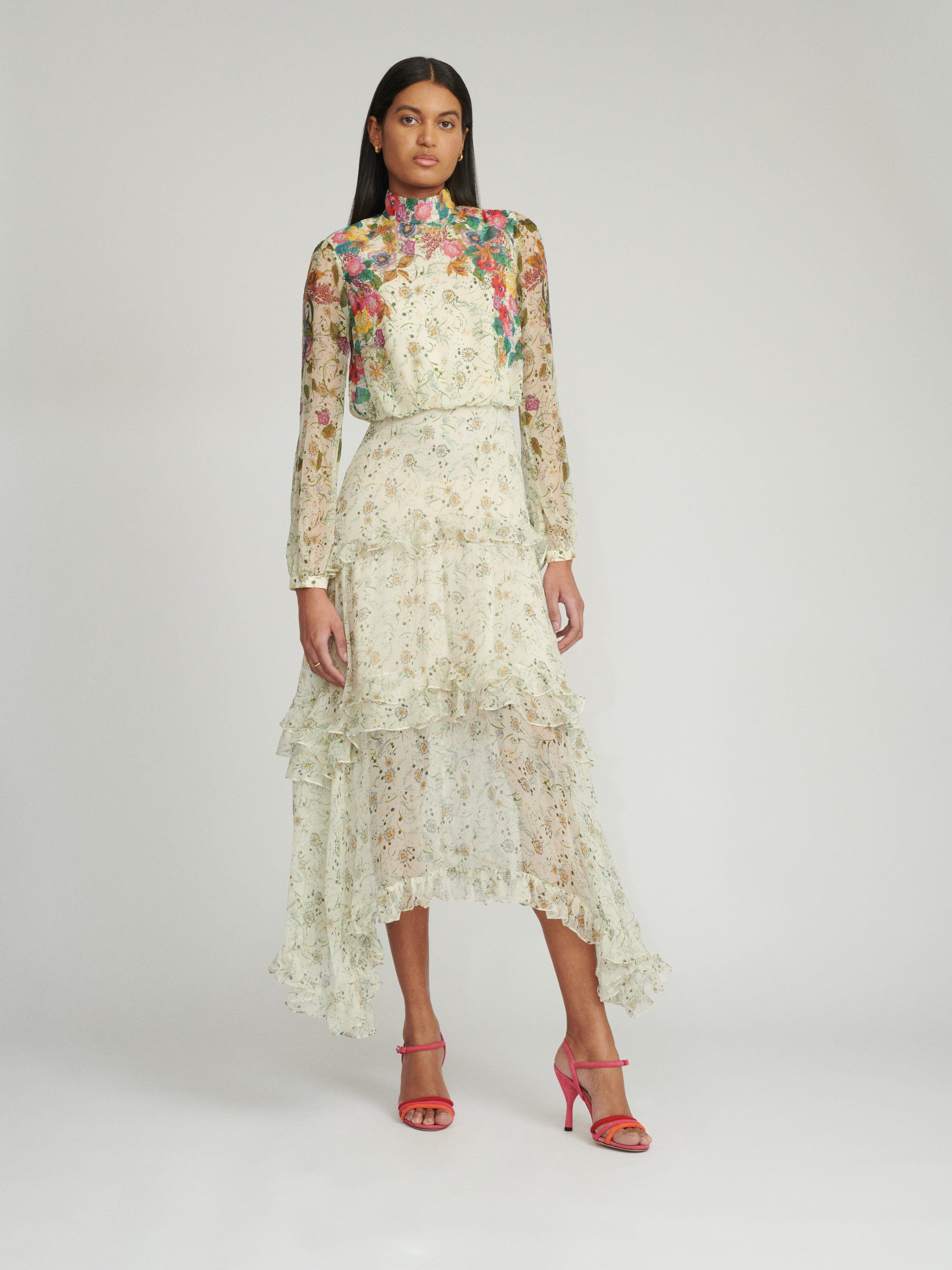 Jolie C Dress in Dandelion Field print
