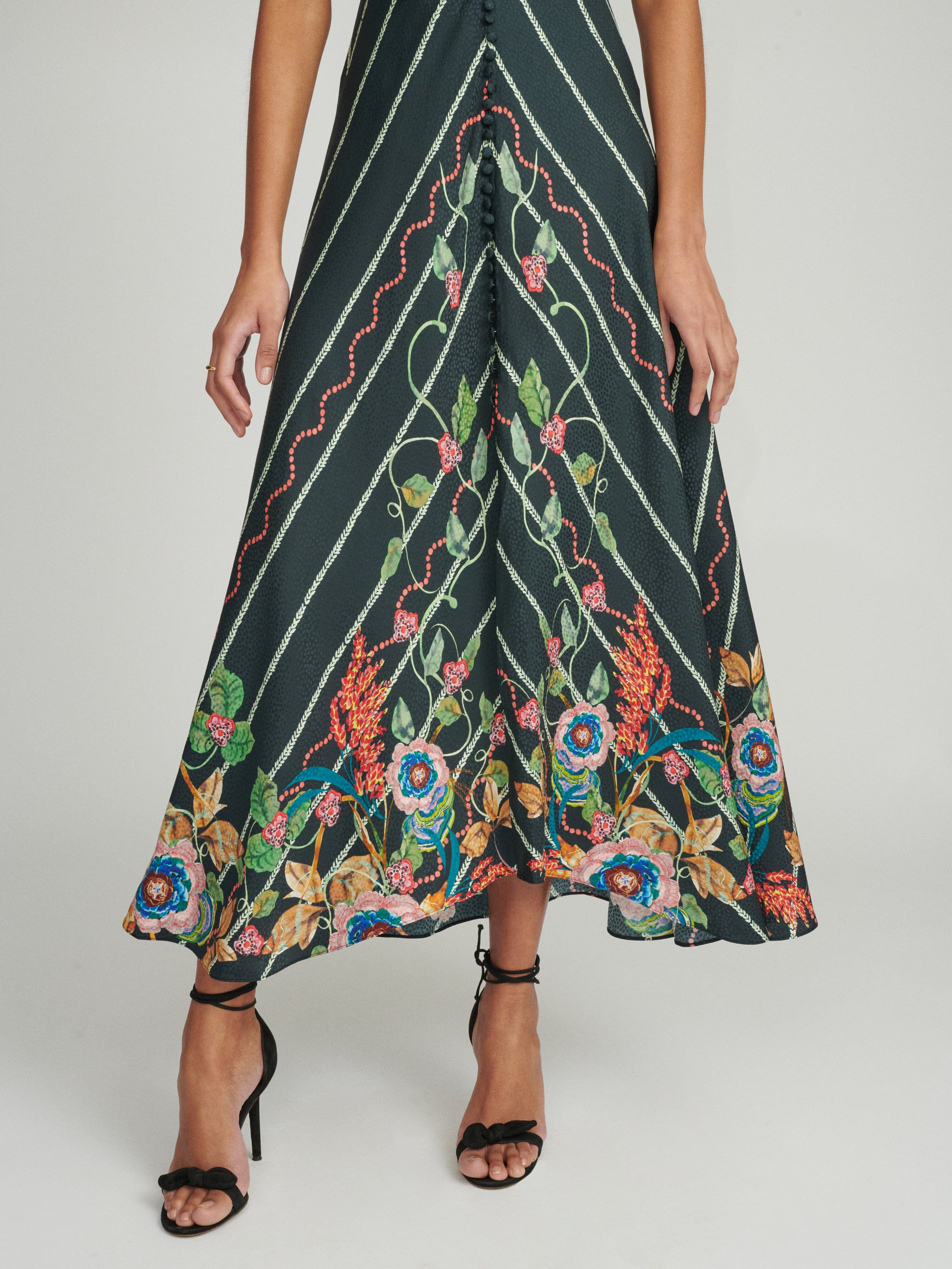 Lea Long Dress in Forest Rose print