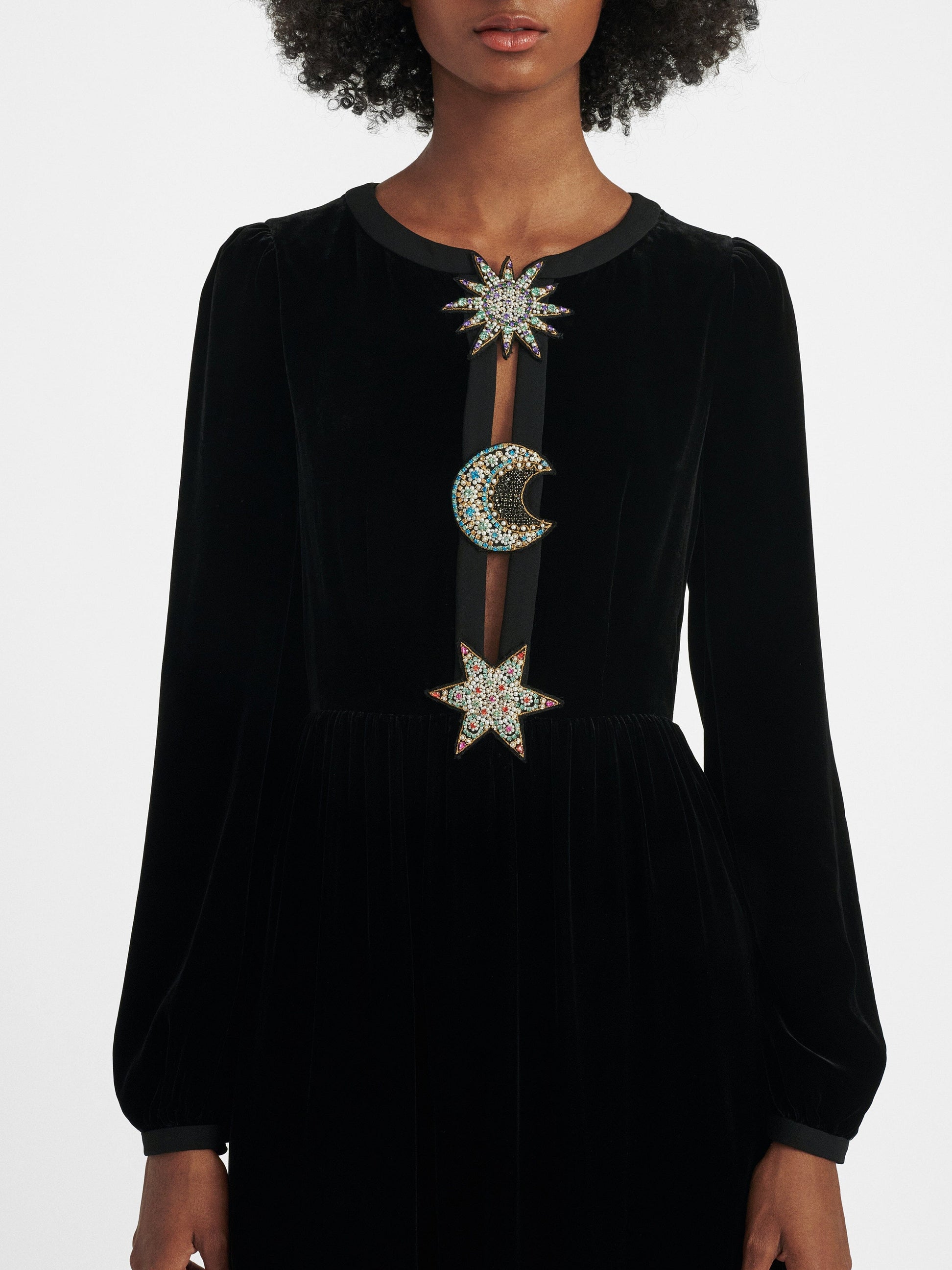Camille Bows Dress in Tusk Pearl Stars