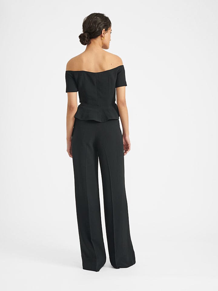 Wide Tailored Trouser in Black