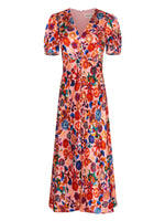 Lea Long Dress in Hibiscus Adorning