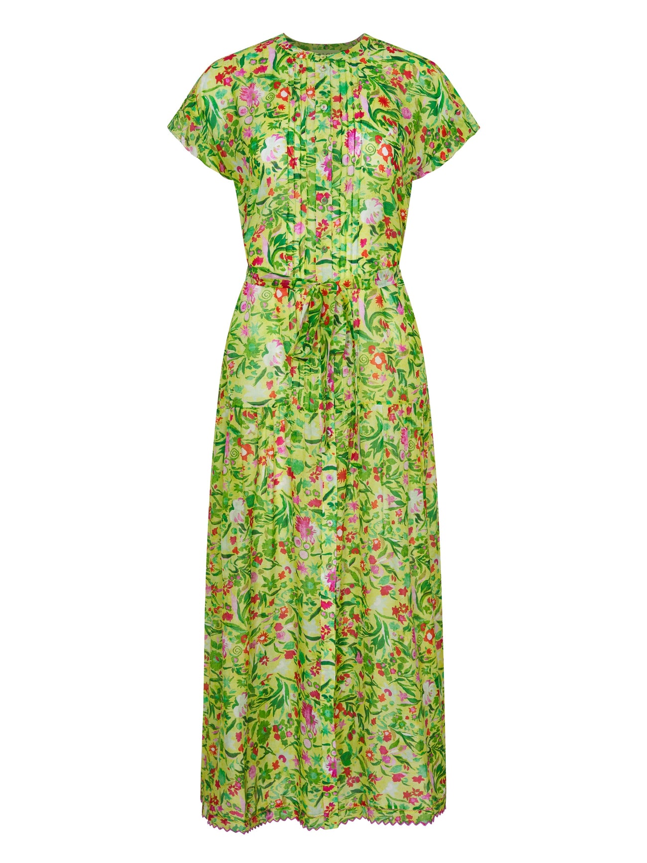 Load image into Gallery viewer, Bettie B Dress in Bouquet Lime Embroidery