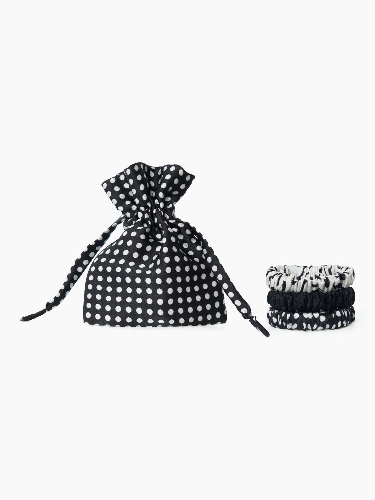 Load image into Gallery viewer, Trio of Scrunchies in Mini Polka Black
