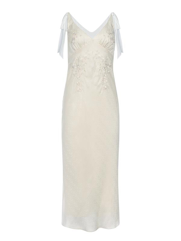 Amelie C Dress in Ivory Blossom Embroidery