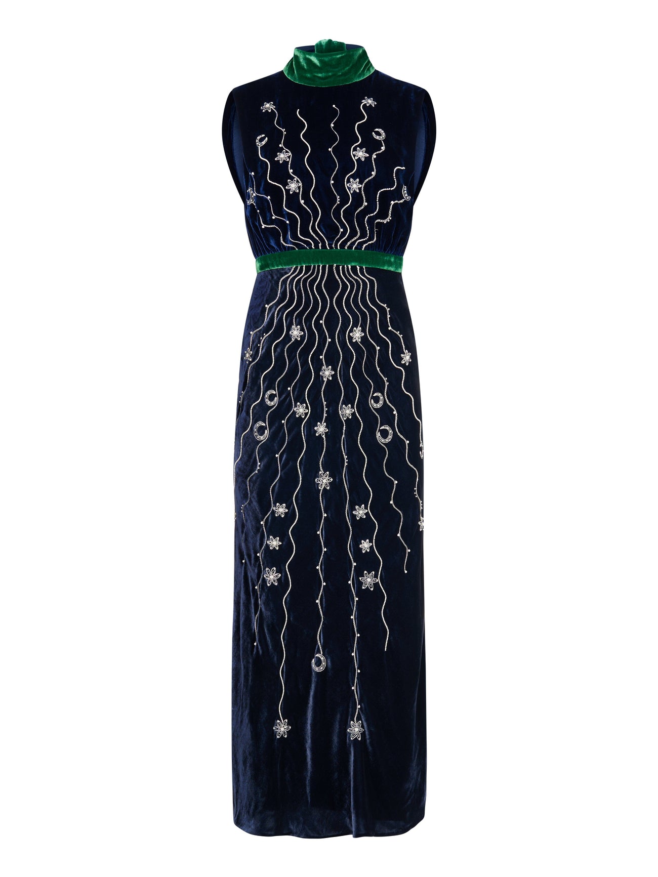 Load image into Gallery viewer, Fleur Velvet Dress in Sapphire