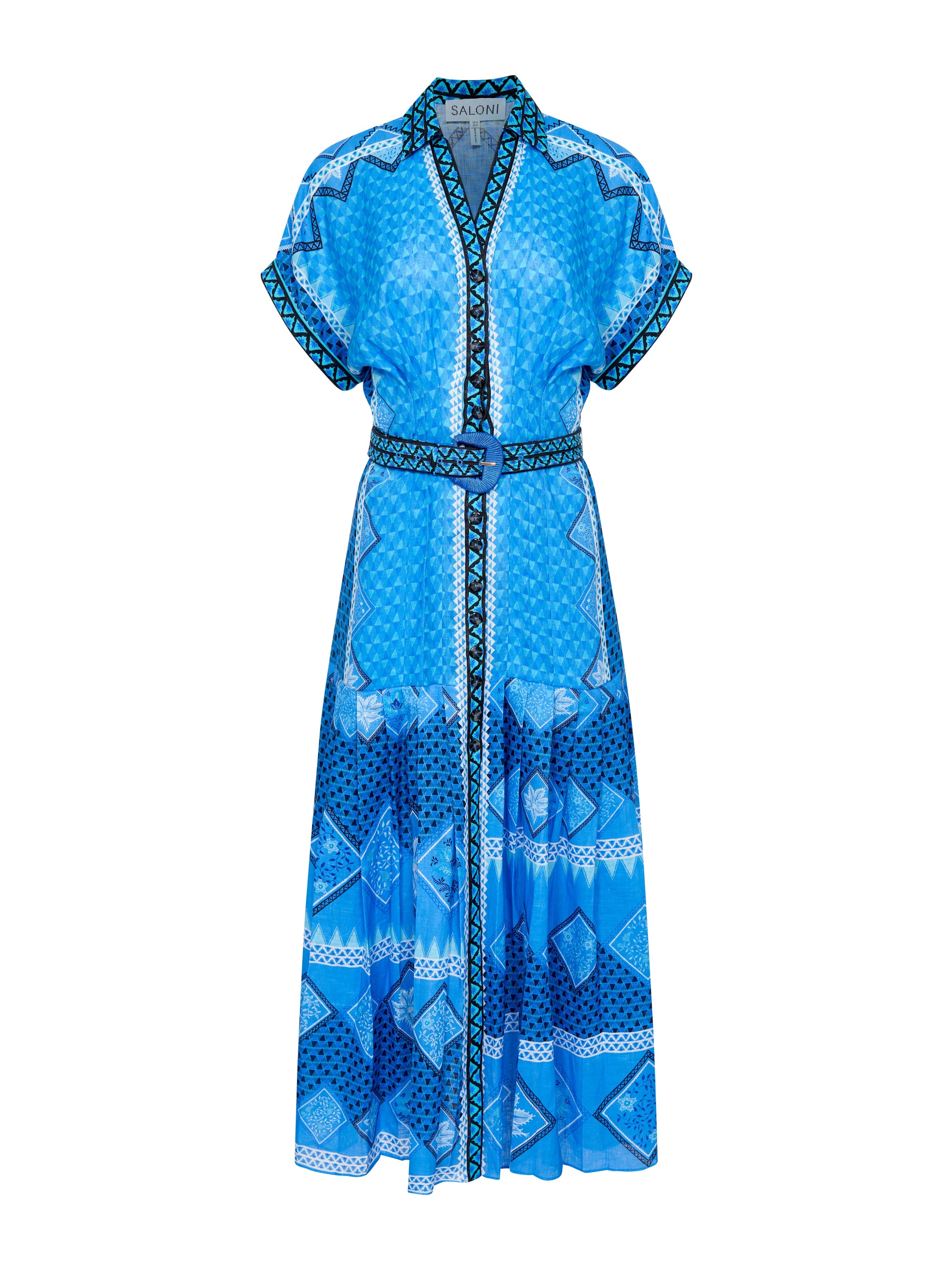 Riya B Dress in Peri Verdant